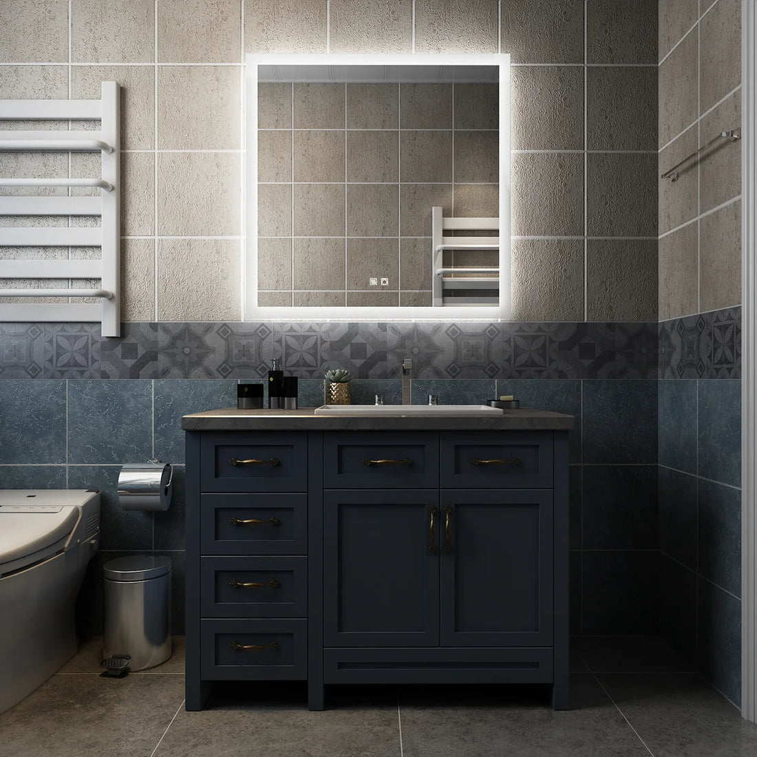 Modern Medicine Cabinet with ExBrite ES-DIY SuperBrite Illuminated Mirrors - ExBriteUSA