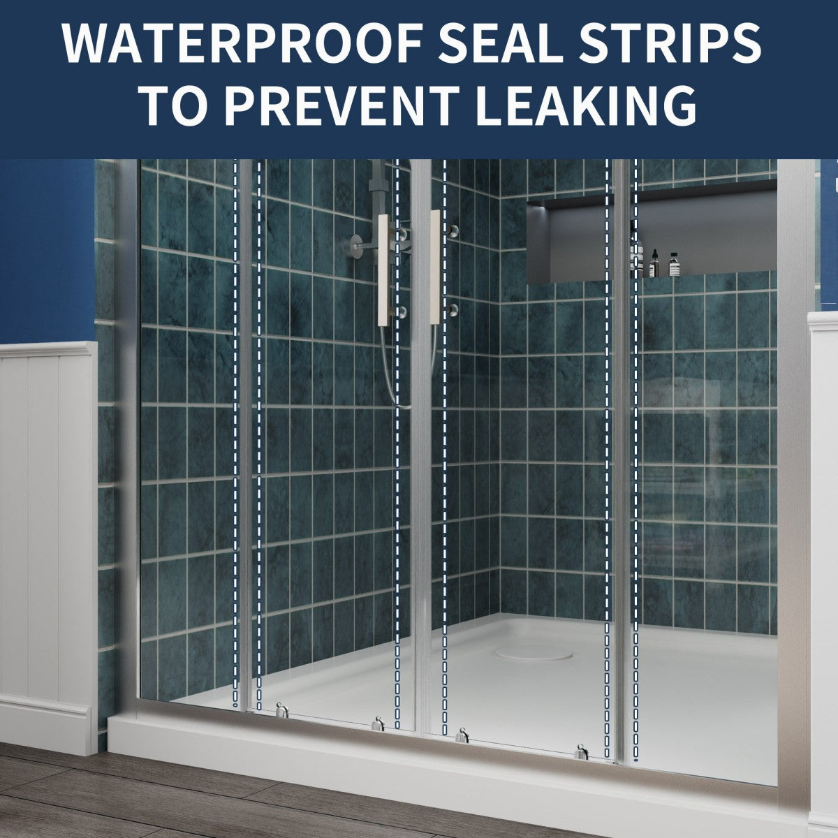 Holden 56-60"W x 70"H Easy Clean Shatter Proof Double Framed Sliding Shower Door with 1/4" (6mm) Clear SGCC Tempered Glass,Brushed Nickel