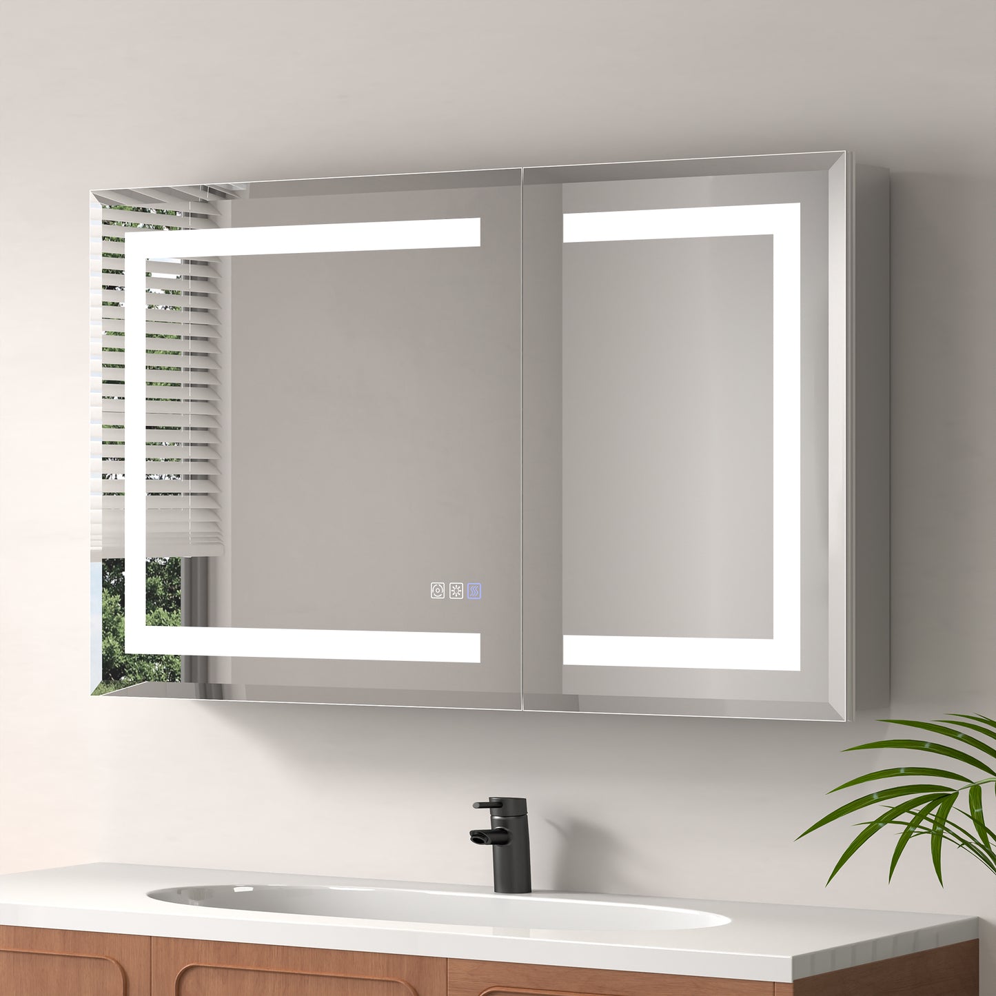 ExBrite 24" x 30" LED Lighted Medicine Cabinet with Adjustable Shelves, Anti-Fog, Beveled Design, Recessed or Surface Mount - ExBriteUSA