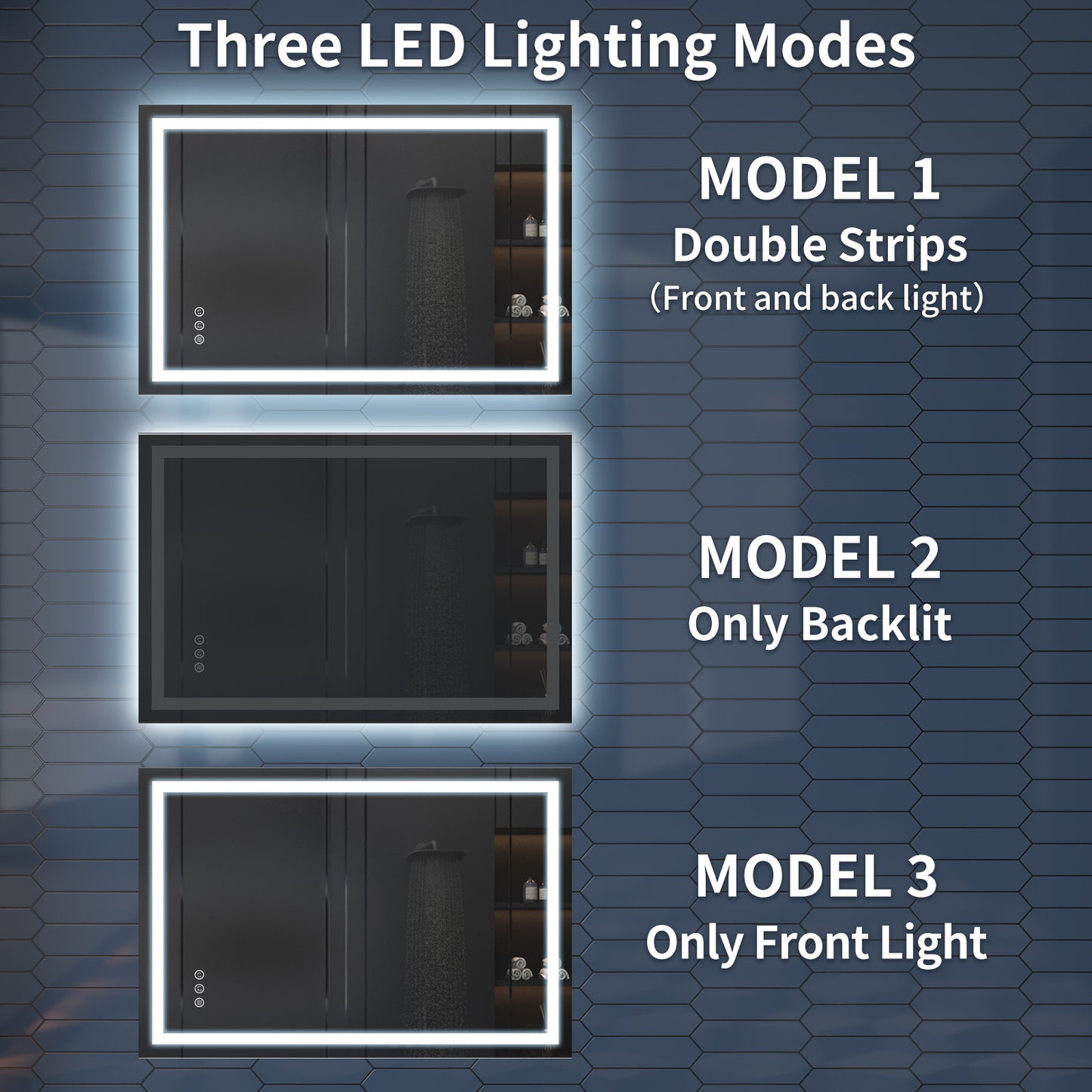 Apex-T 28" W x 36" H Lighted Bathroom Large Light Led Mirror,Anti Fog,Dimmable,Three Lighting Modes