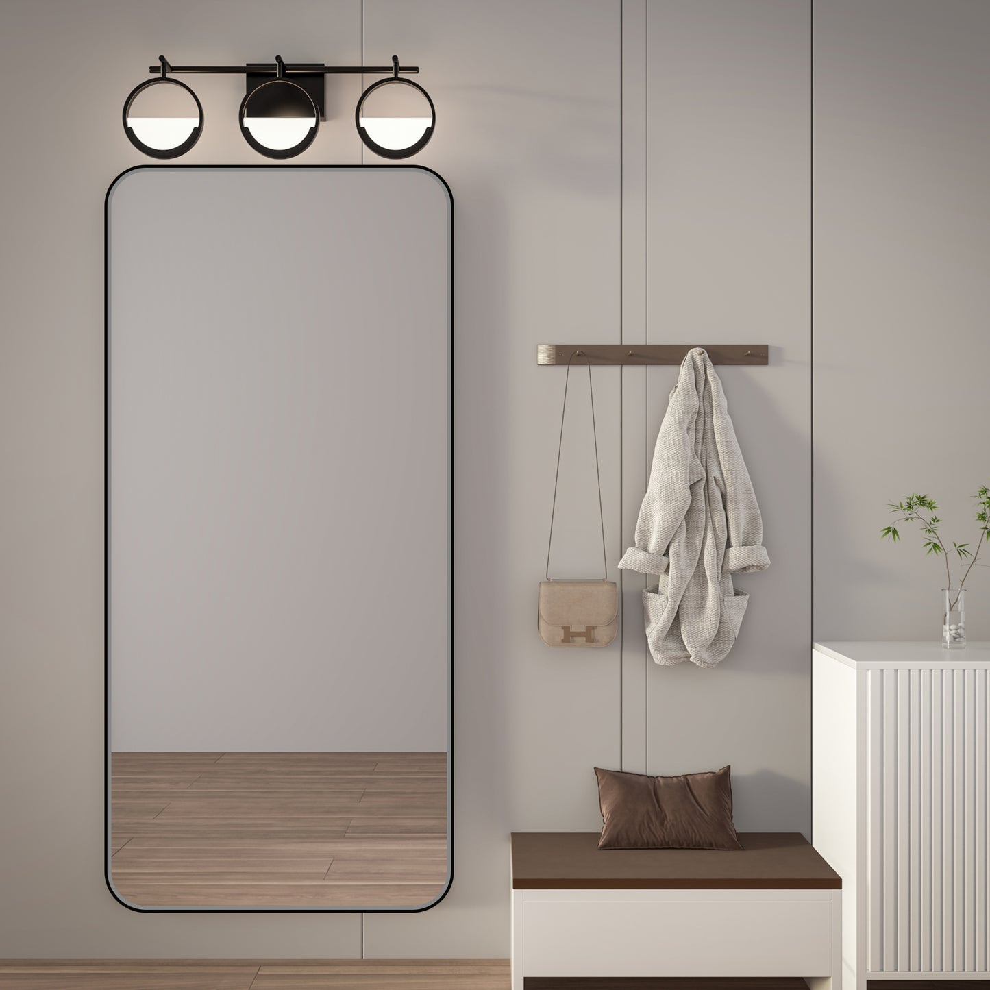 Noir 60" x 28" Vanity Mirror – Modern, Elegant, Rectangular Wall Mirror with Tempered Glass, Shatterproof, Rust-Resistant, Matte Black Frame for Bathroom, Living Room & Hallway - ExBriteUSA
