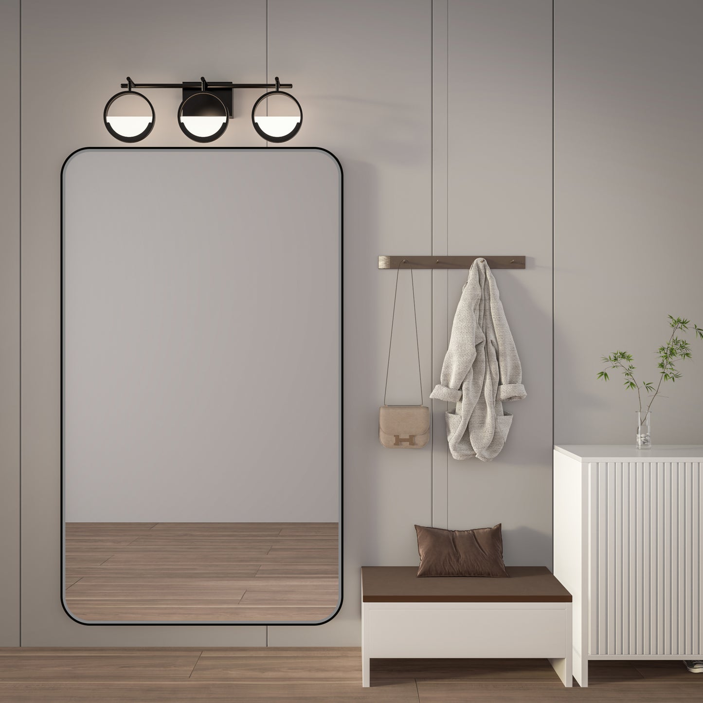 Noir 60" x 36" Vanity Mirror – Modern, Elegant, Rectangular Wall Mirror with Tempered Glass, Shatterproof, Rust-Resistant, Matte Black Frame for Bathroom, Living Room & Hallway - ExBriteUSA