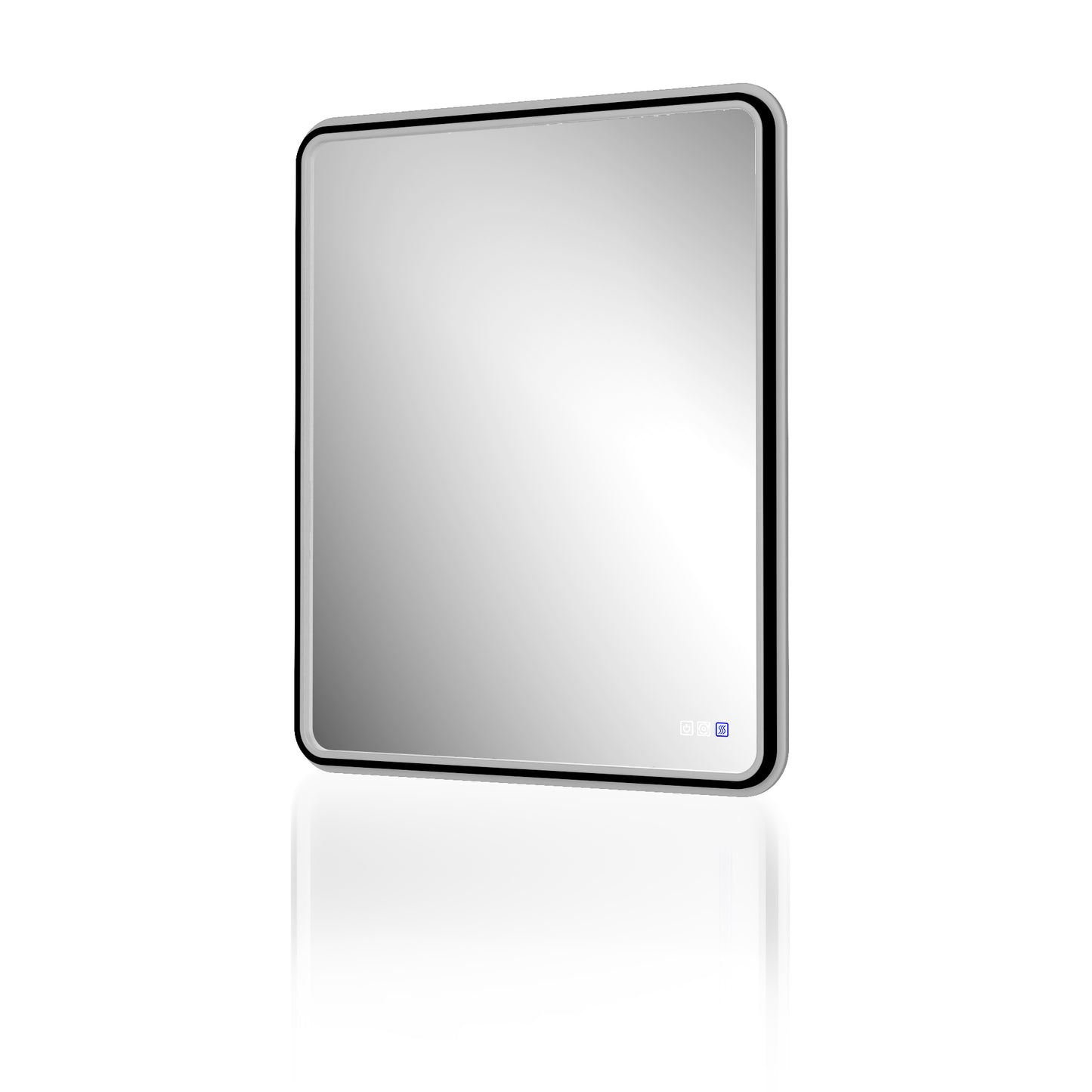 Lumina 30" W x 36" H LED Lighted Bathroom Mirror,High Illuminate, Inner & Outer Lighting,Anti-Fog, Dimmable,Black Frame with Rounded Corners