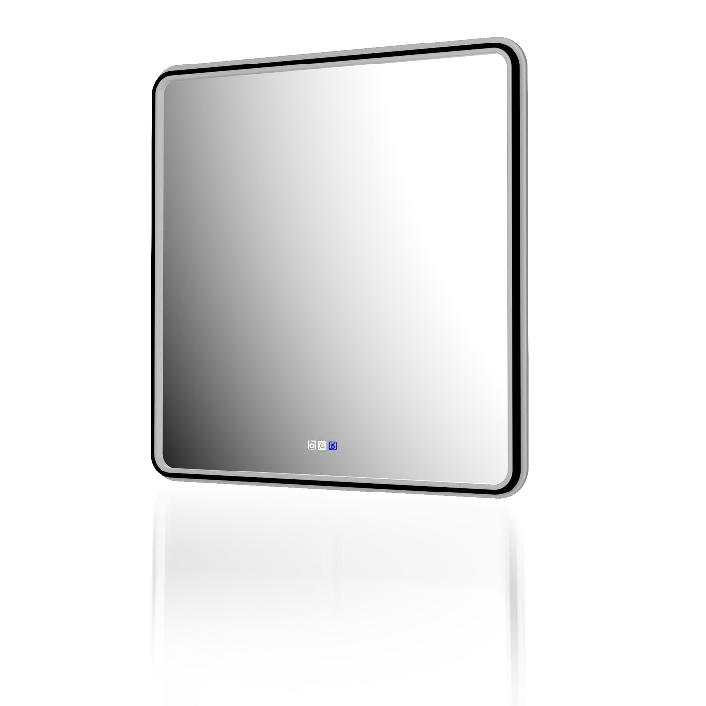 Lumina 36" W x 36" H LED Lighted Bathroom Mirror,High Illuminate, Inner & Outer Lighting,Anti-Fog, Dimmable,Black Frame with Rounded Corners