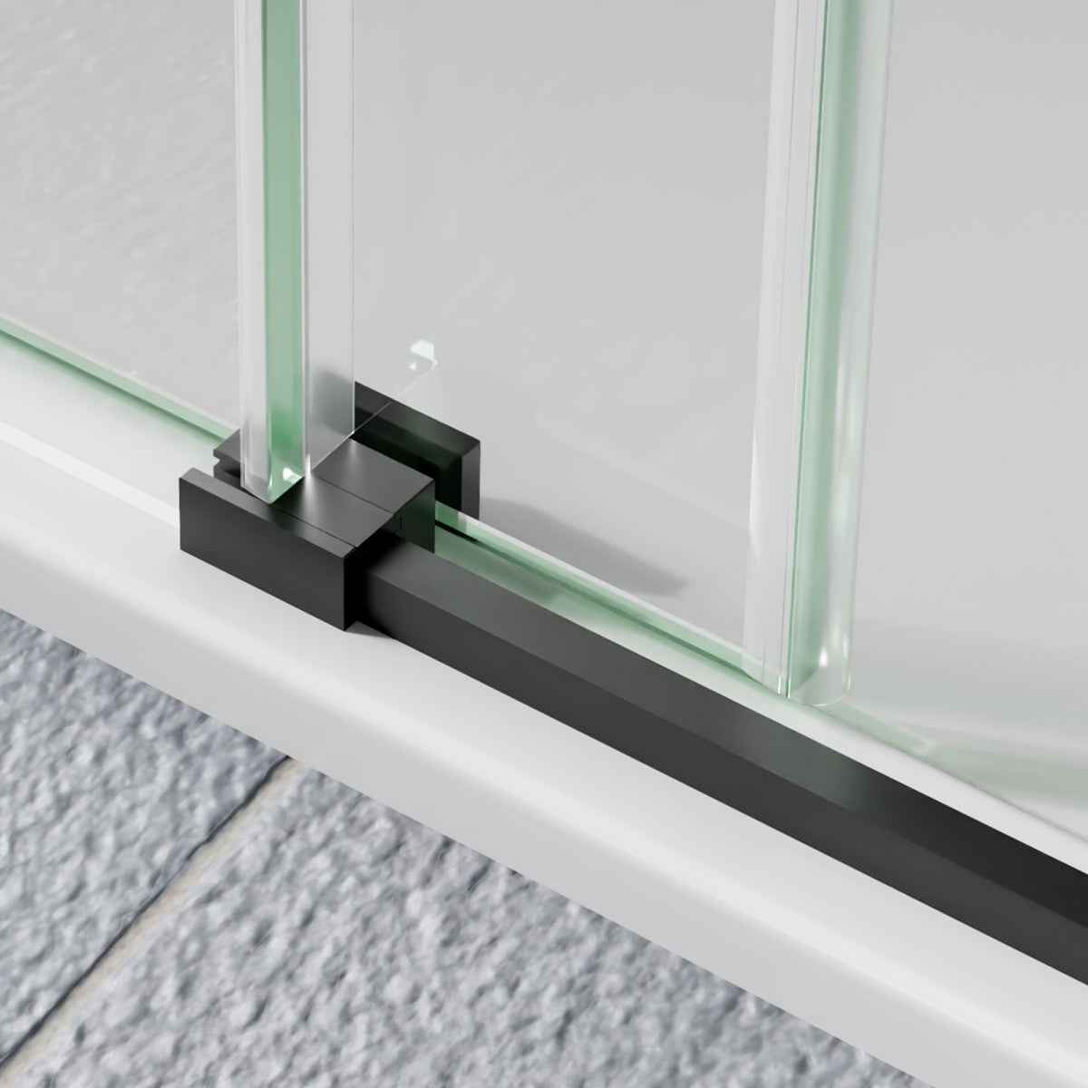 44-48" x 76" Frameless Sliding Shower door,Black Gold,Easy clean|ExBrite Elysian-G Series