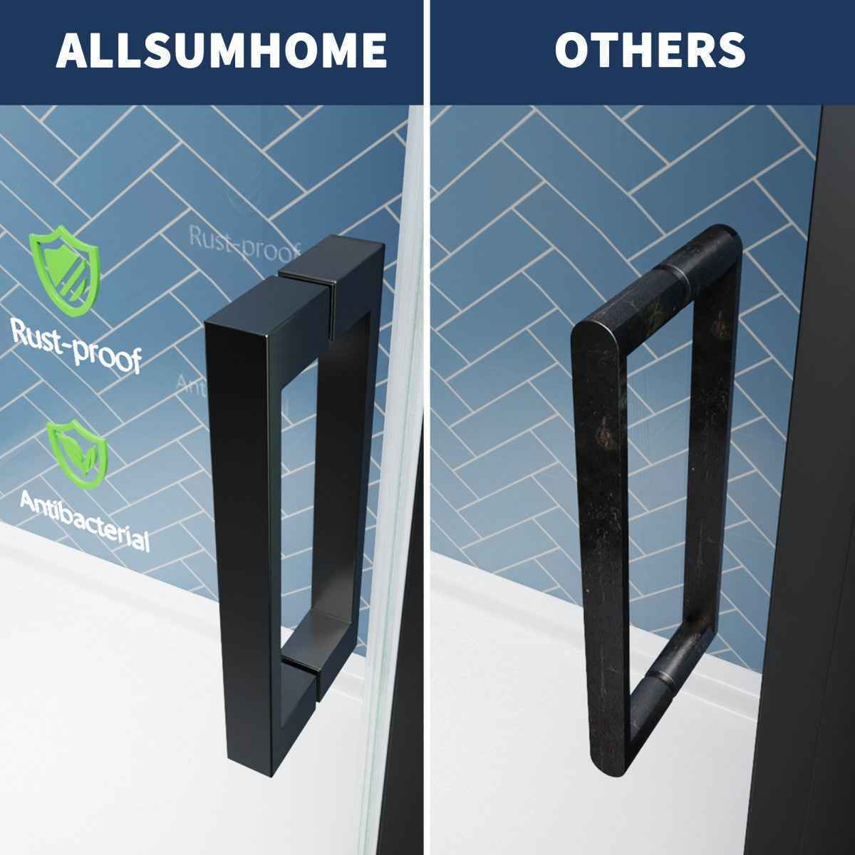 Lock Adjustable 56-60"W x 74"H Sliding Glass Shower Door with 8mm Clear Tempered Glass,Stainless Steel Hardware Black,Rectangle Shower Door (Copy) (Copy) (Copy)