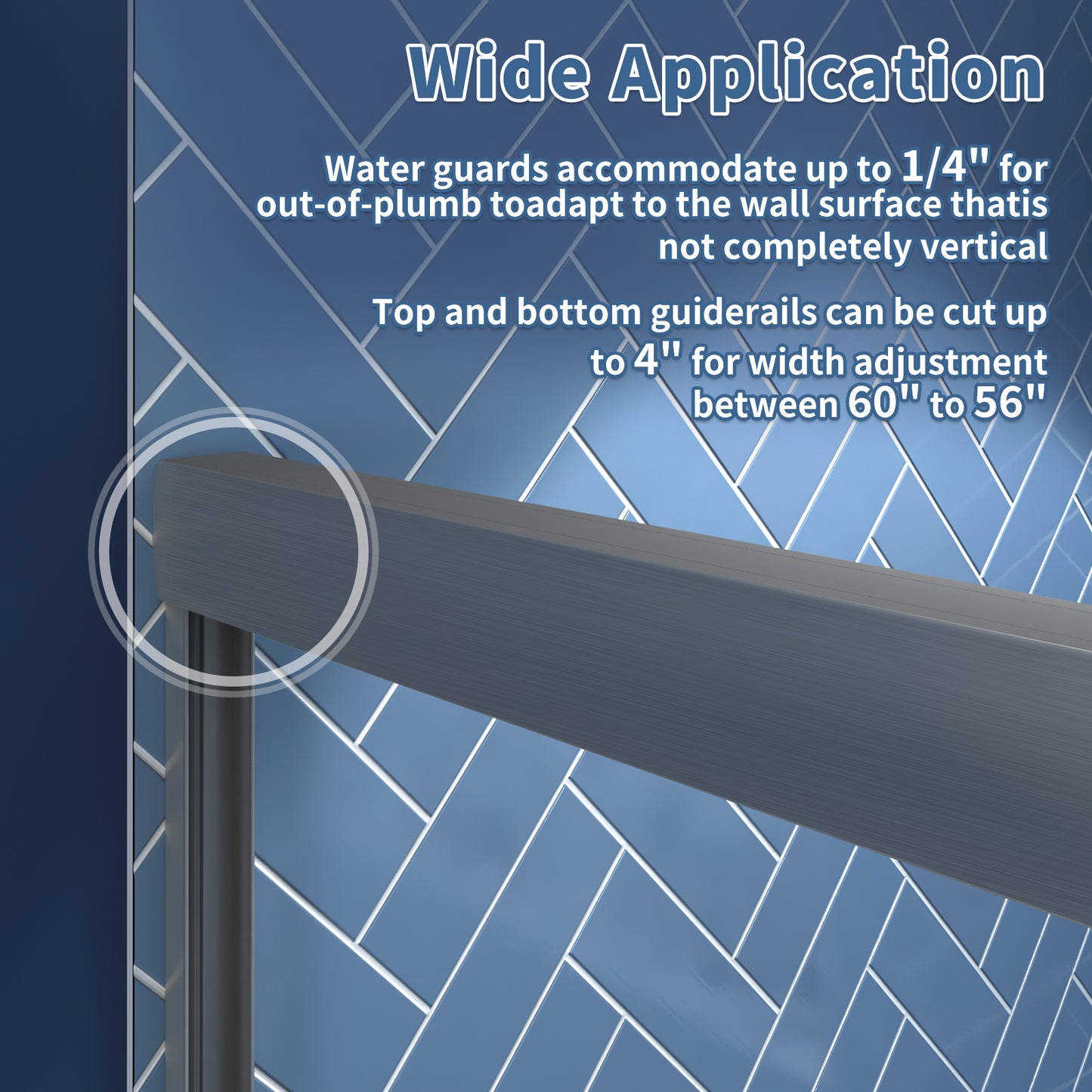 Glide 50-54 in. W x 70 in. H Sliding Shower Door Farme in Nickel
