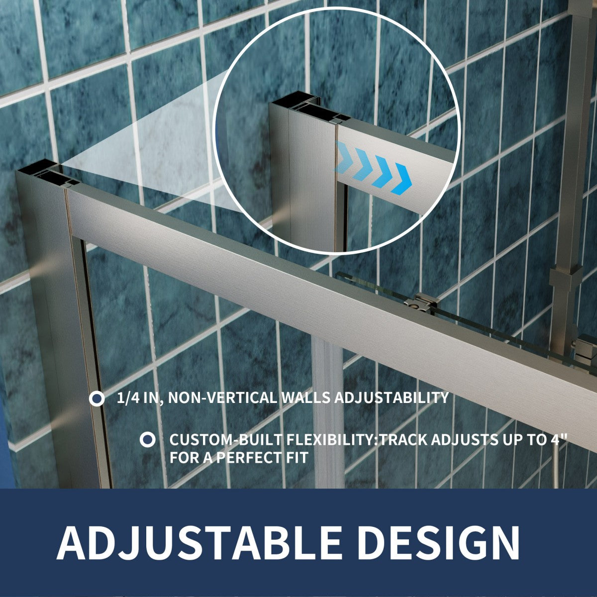 Holden 56-60"W x 70"H Easy Clean Shatter Proof Double Framed Sliding Shower Door with 1/4" (6mm) Clear SGCC Tempered Glass,Brushed Nickel