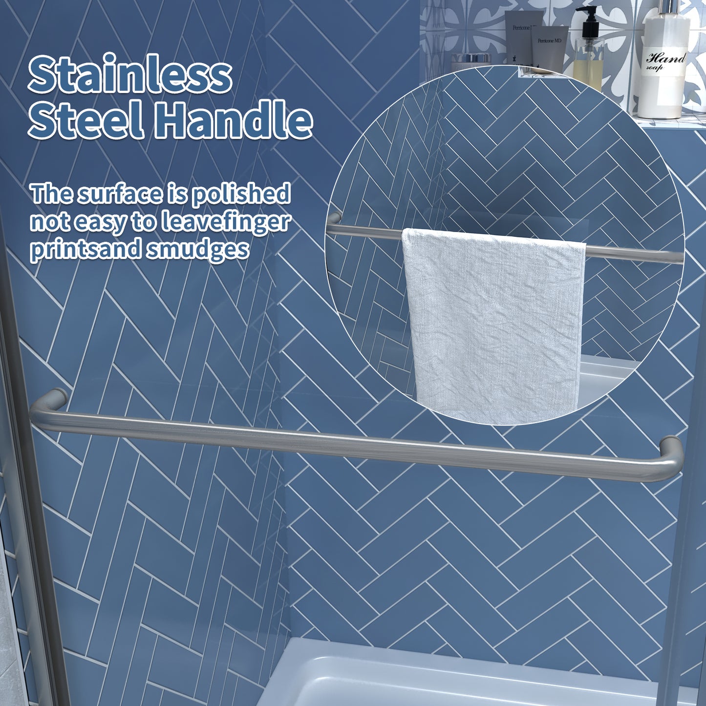 Glide 50-54 in. W x 70 in. H Sliding Shower Door Farme in Nickel