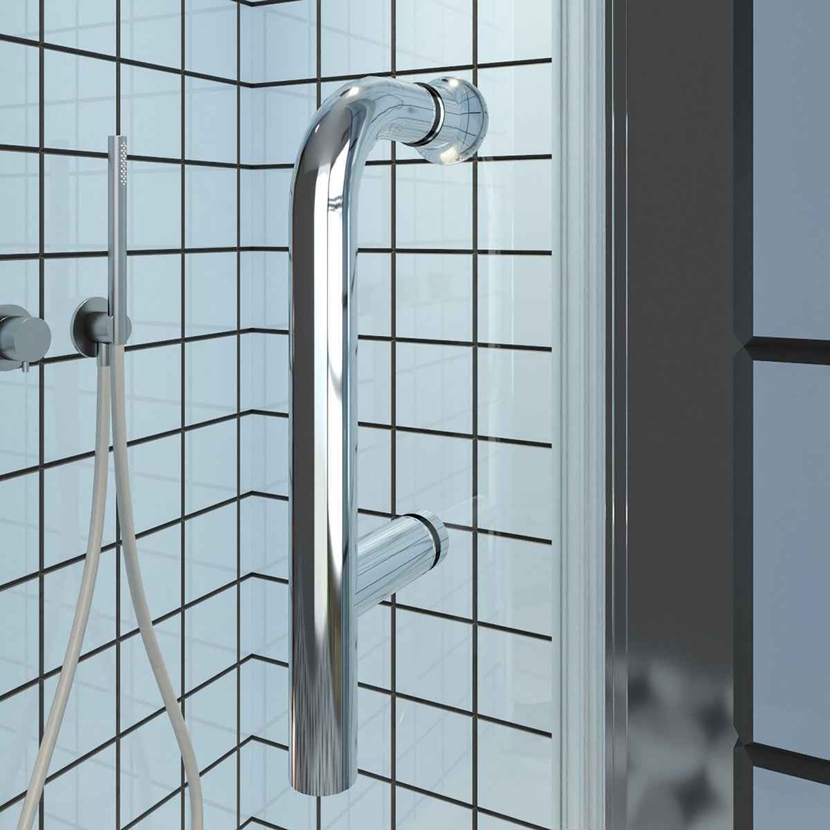 Classy 32-34" W x 72" H Pivot Shower Door Semi-Frameless Hinged in Chrome Install Glass Shower Door