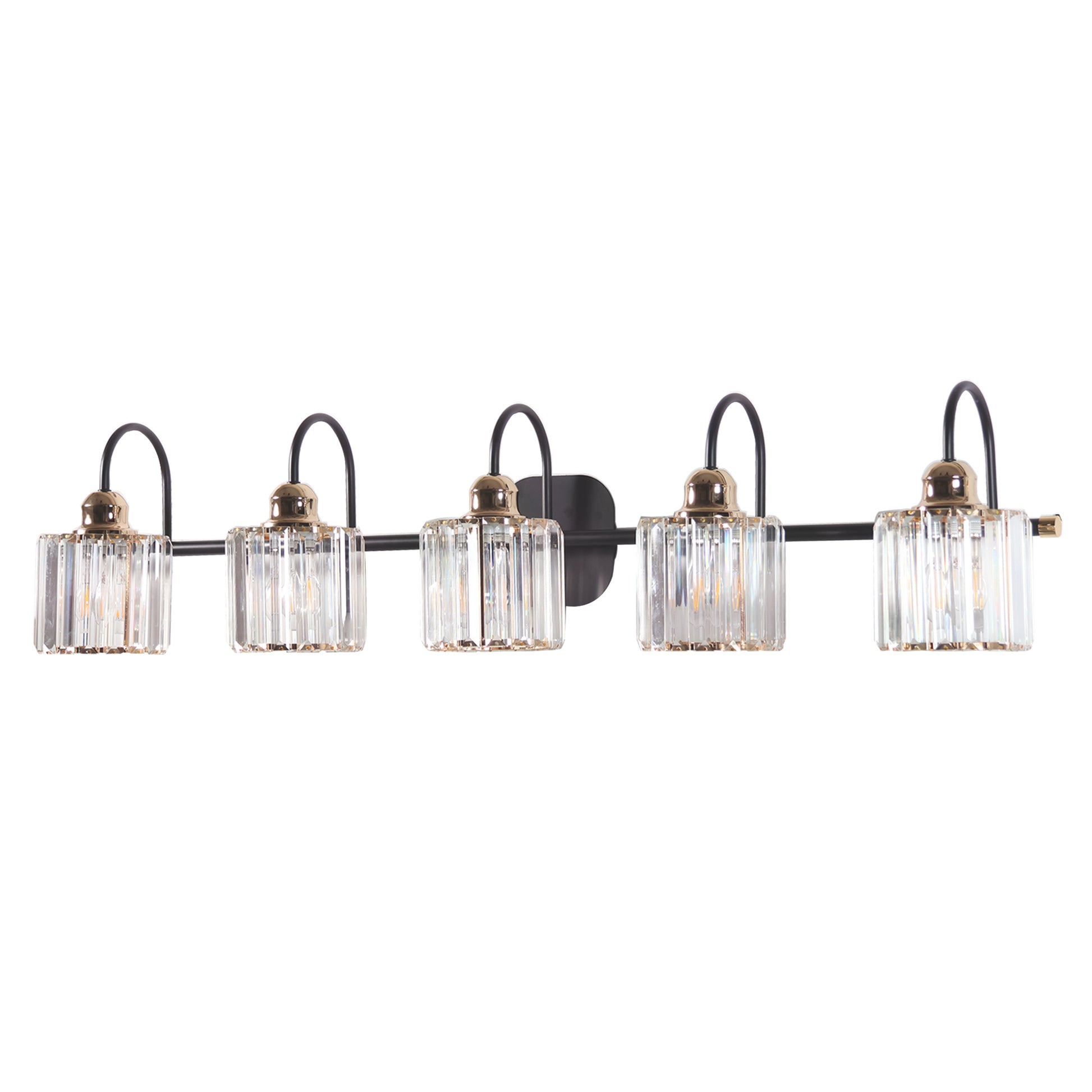 ExBrite 41" W 5 Lights Bathroom Black and Gold Vanity Lights for Bathroom Light - ExBriteUSA