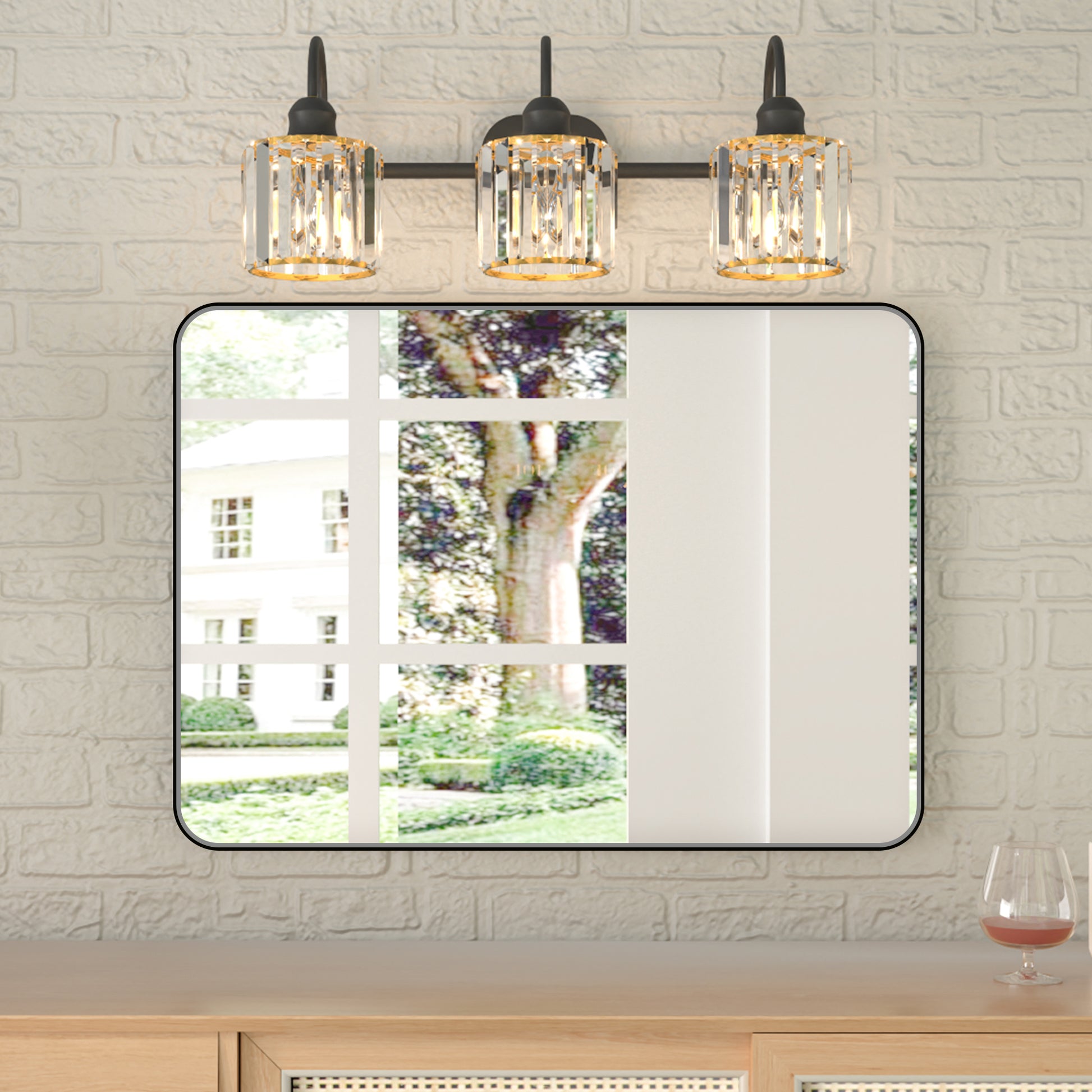 Noir 22" x 30" Vanity Mirror – Modern, Elegant, Rectangular Wall Mirror with Tempered Glass, Shatterproof, Rust-Resistant, Matte Black Frame for Bathroom, Living Room & Hallway - ExBriteUSA