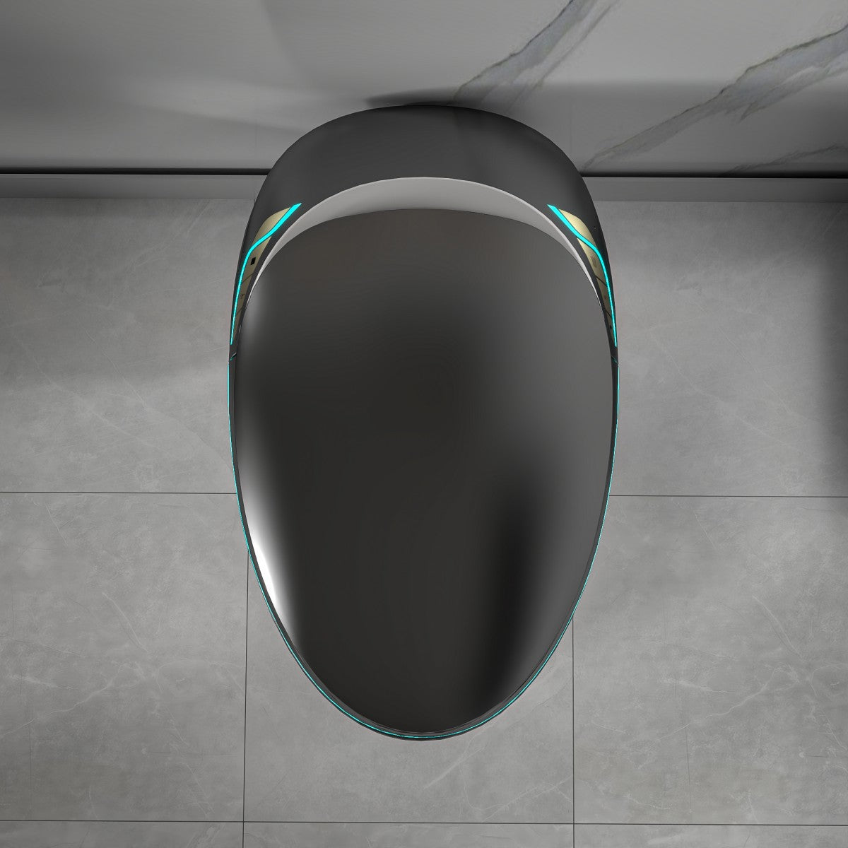 EP Exbrite Unique Smart Toilet with Bidet Built In, Intelligent One Piece Toilet For Modern Bathroom, Auto Open/Close Seat, Foot Sensor, LED Display,Night Light, Warm Water & Dryer, Black
