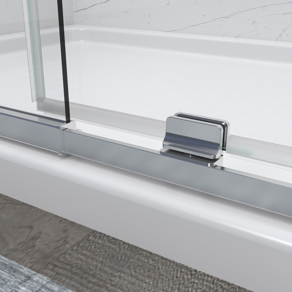 Flexi Showers 56-60" W x 71" H Glass Shower Doos Semi-Frameless,6mm Clear Tempered Glass Panel, Chrome Finish - ExBriteUSA