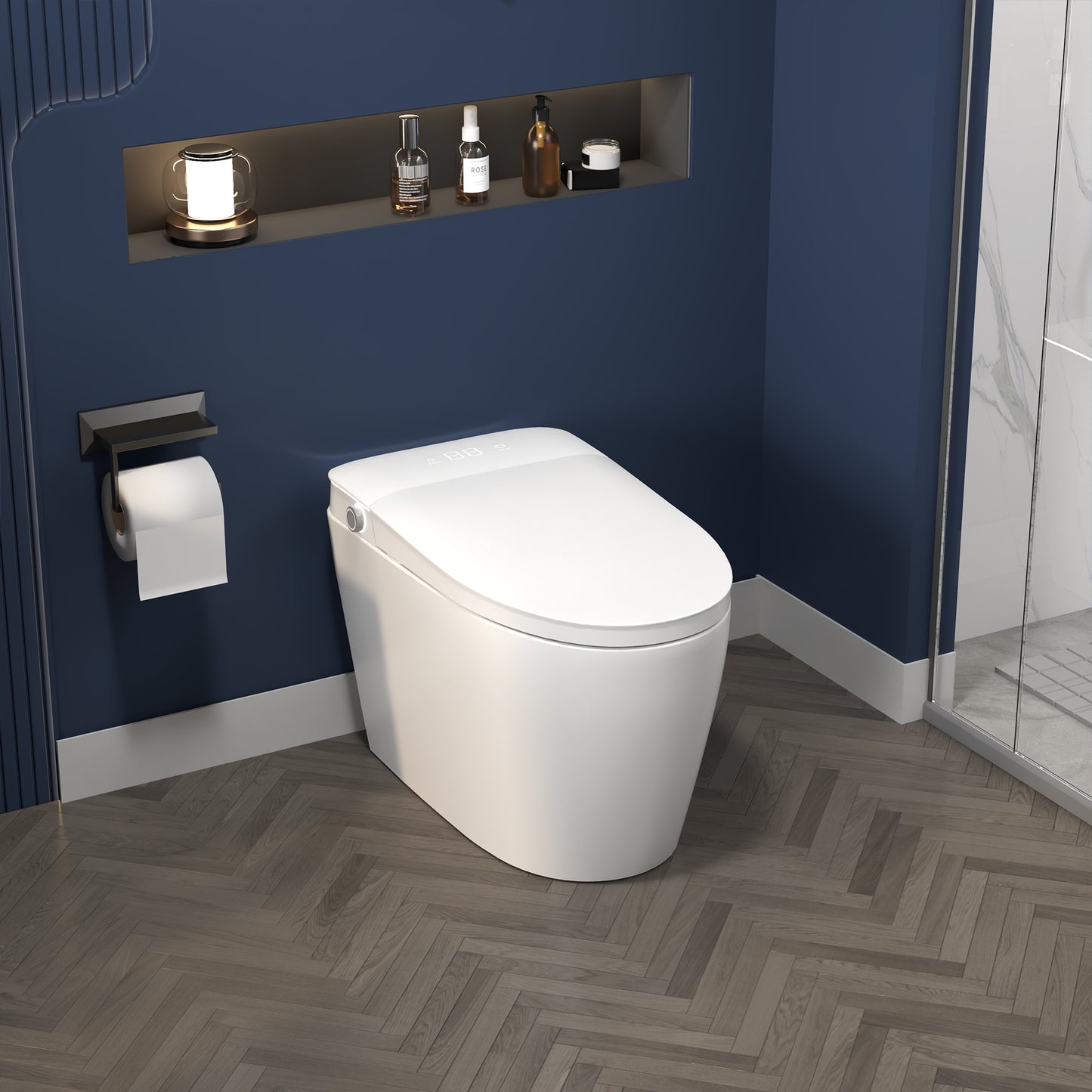 ExBrite Smart Toilets with Heated Bidet Seat.Portable toilet with bidet built.Intelligent Toilet Auto Open/Close Seat. Bidet toilet with Dryer and Warm Water - ExBriteUSA