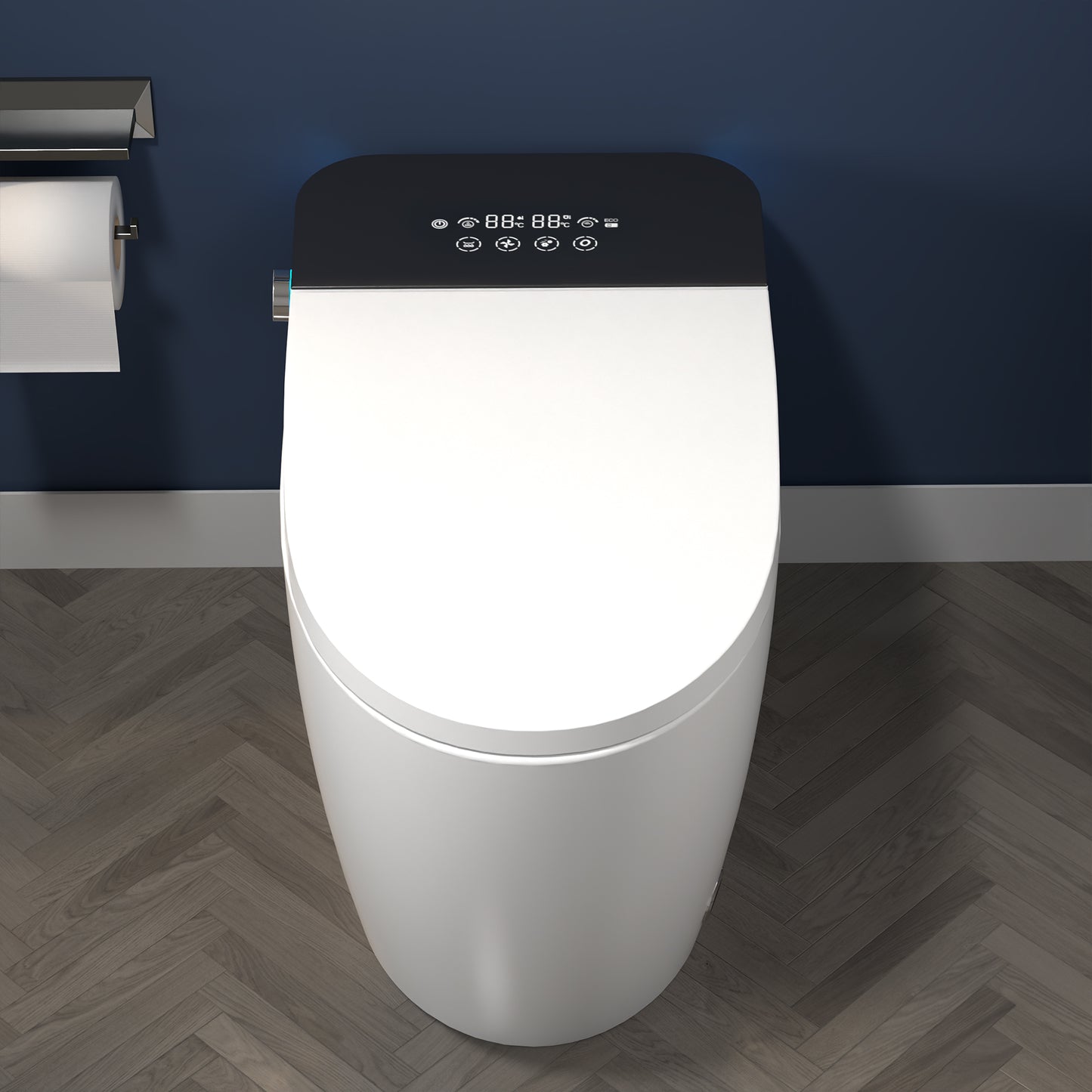 ExBrite Smart Toilets with Heated Bidet Seat,Bidet toilet with Dryer and Warm Water,Portable toilet with bidet built,Intelligent Toilet Auto Open Close Seat - ExBriteUSA