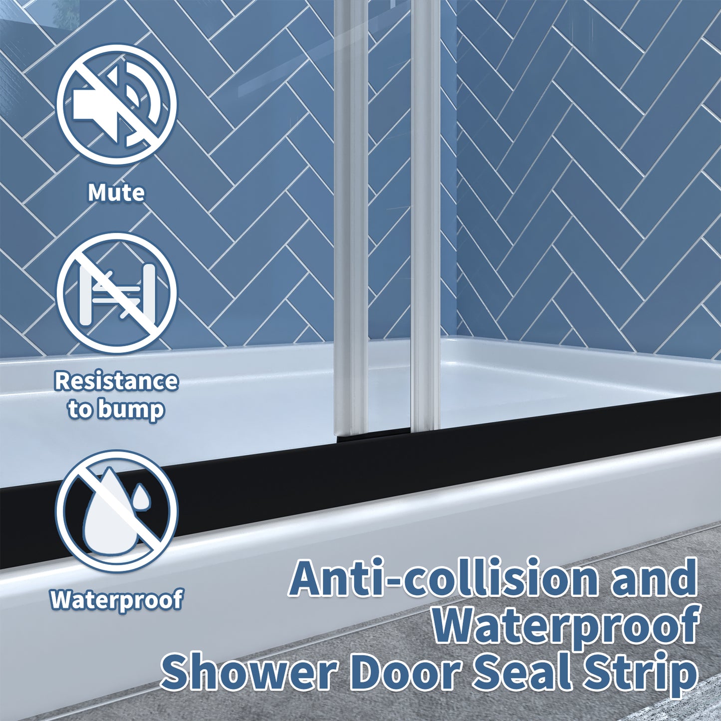 Glide 50-54 in. W x 70 in. H Sliding Shower Door Farme in Black