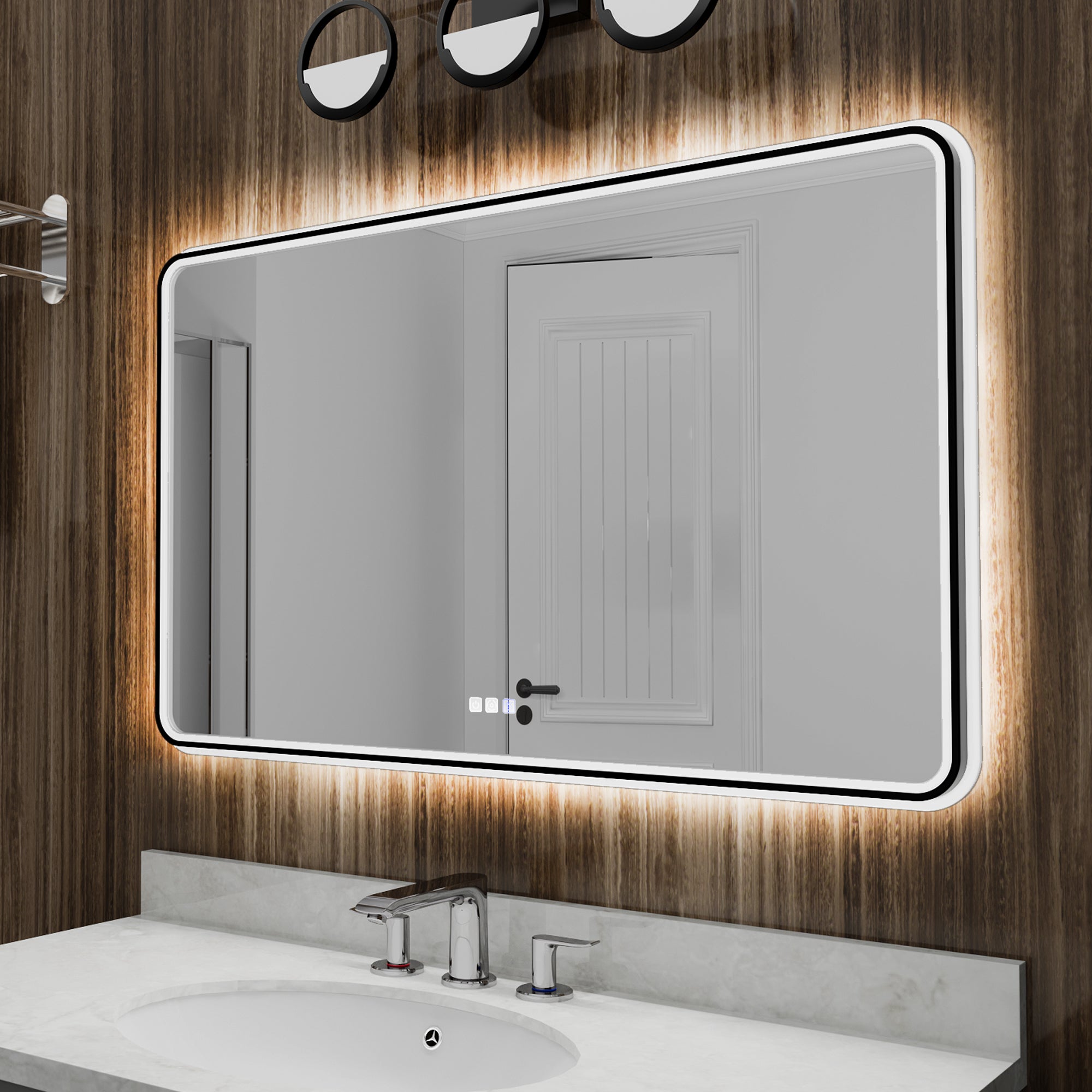 Lumina 48" W x 30" H LED Lighted Bathroom Mirror,High Illuminate, Inne – ExBriteUSA