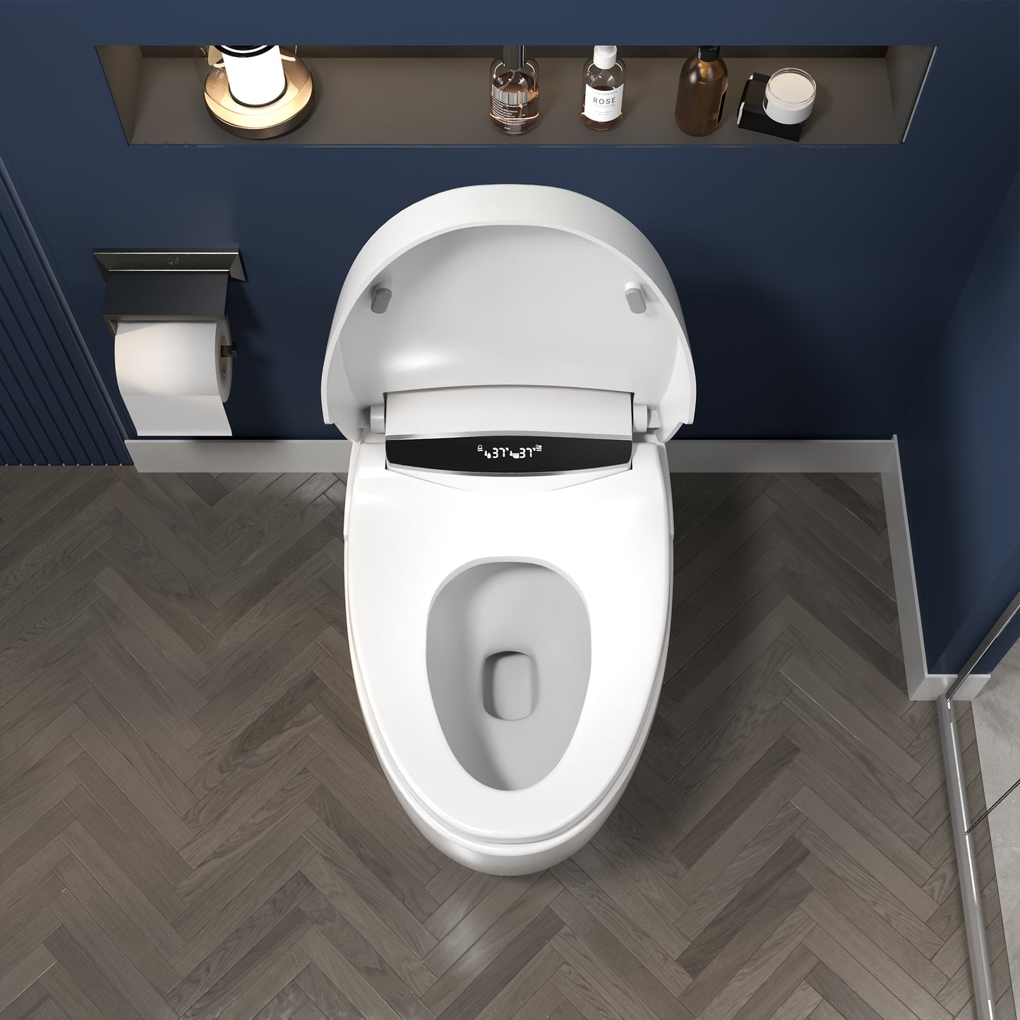 ExBrite Smart Toilets with Heated Bidet Seat Bidet toilet with Dryer and Warm Water,Portable toilet with bidet built.Intelligent Toilet Auto Open/Close Seat. Bidet toilet with Dryer and Warm Water