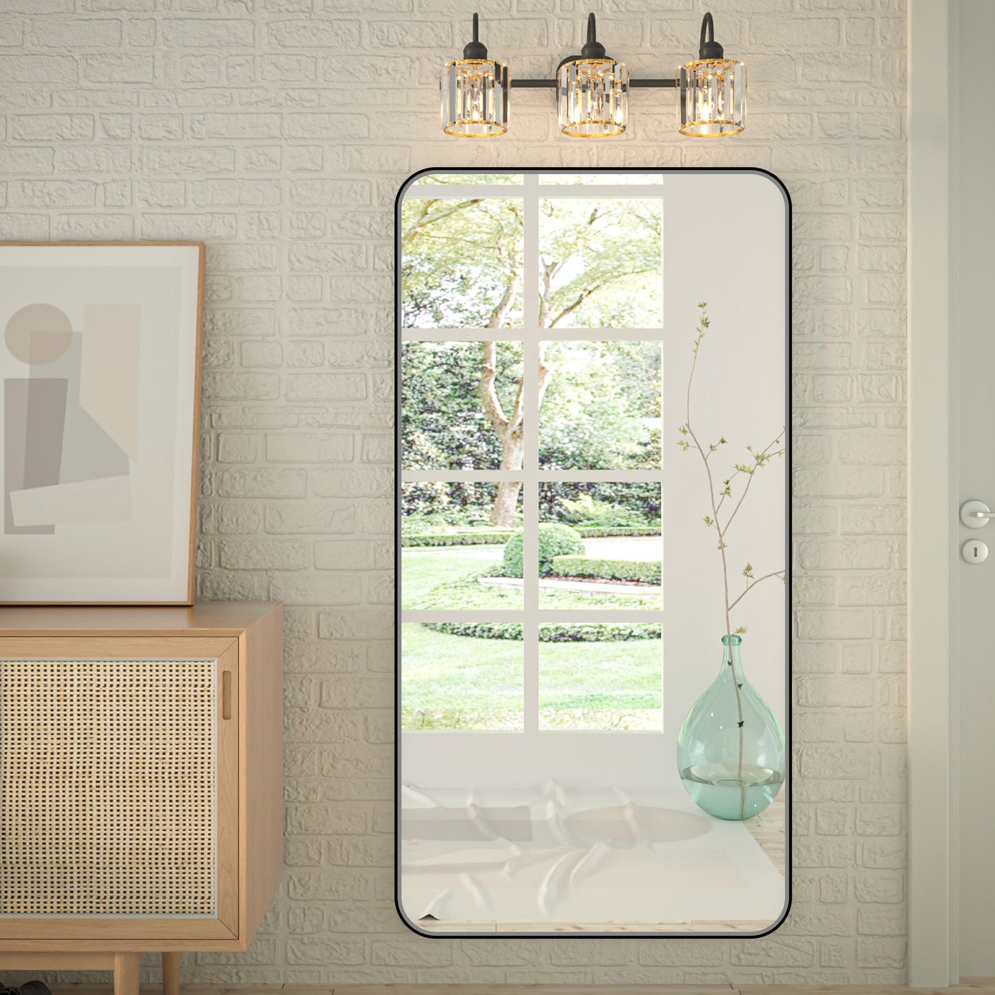 Noir 60" x 30" Vanity Mirror – Modern, Elegant, Rectangular Wall Mirror with Tempered Glass, Shatterproof, Rust-Resistant, Matte Black Frame for Bathroom, Living Room & Hallway - ExBriteUSA