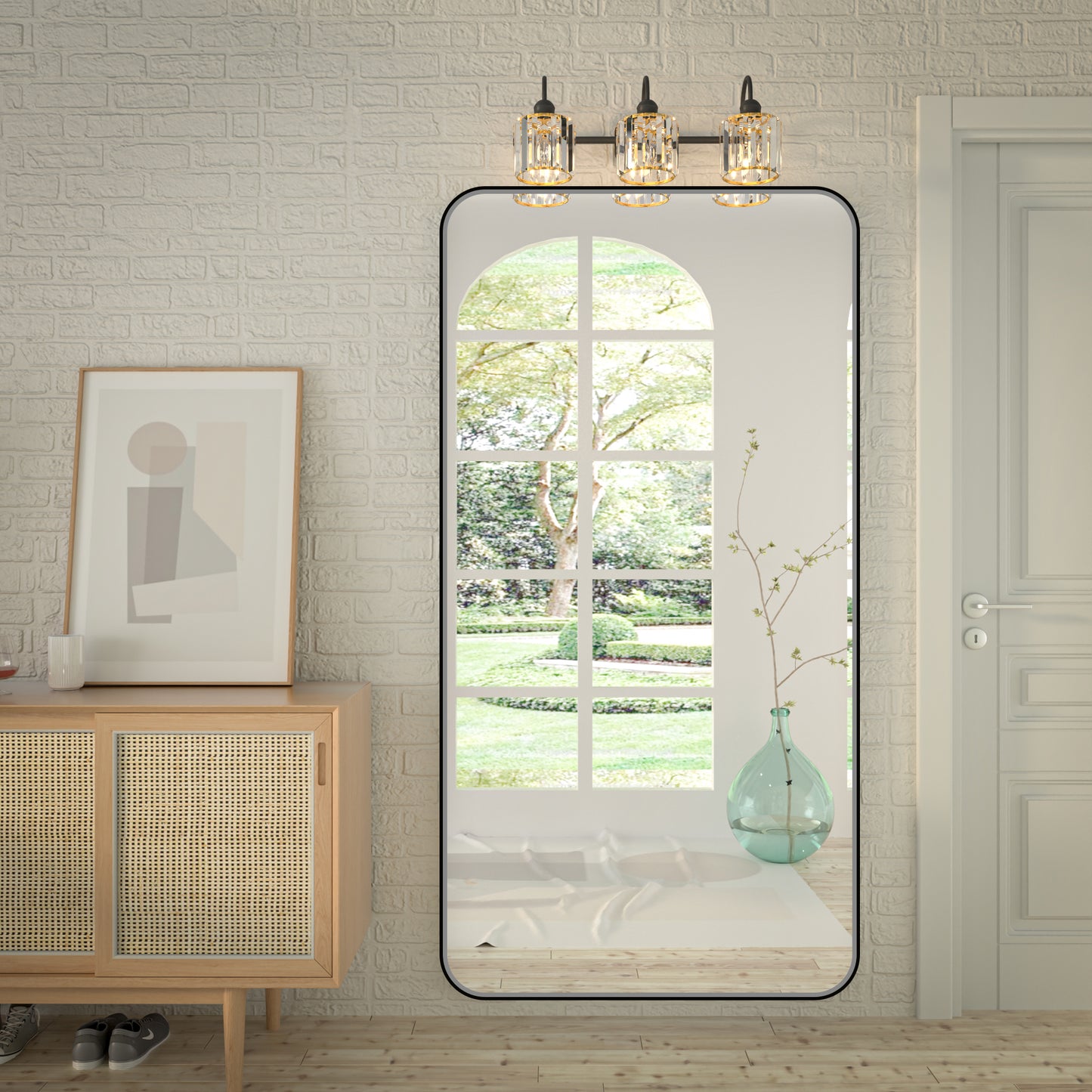 Noir 72" x 36" Vanity Mirror – Modern, Elegant, Rectangular Wall Mirror with Tempered Glass, Shatterproof, Rust-Resistant, Matte Black Frame for Bathroom, Living Room & Hallway - ExBriteUSA