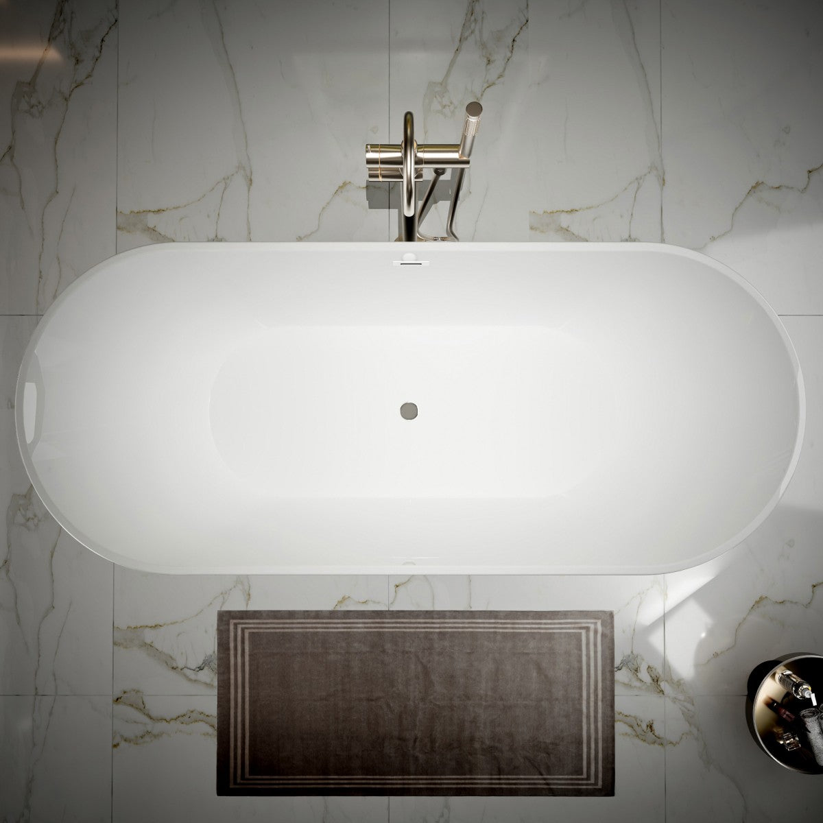 PY Exbrite 67" Acrylic Freestanding Bathtub-Acrylic Soaking Tubs, Oval Shape Black Freestanding Bathtub With Chrome Overflow and Pop Up Drain,cUPC Certified - ExBriteUSA