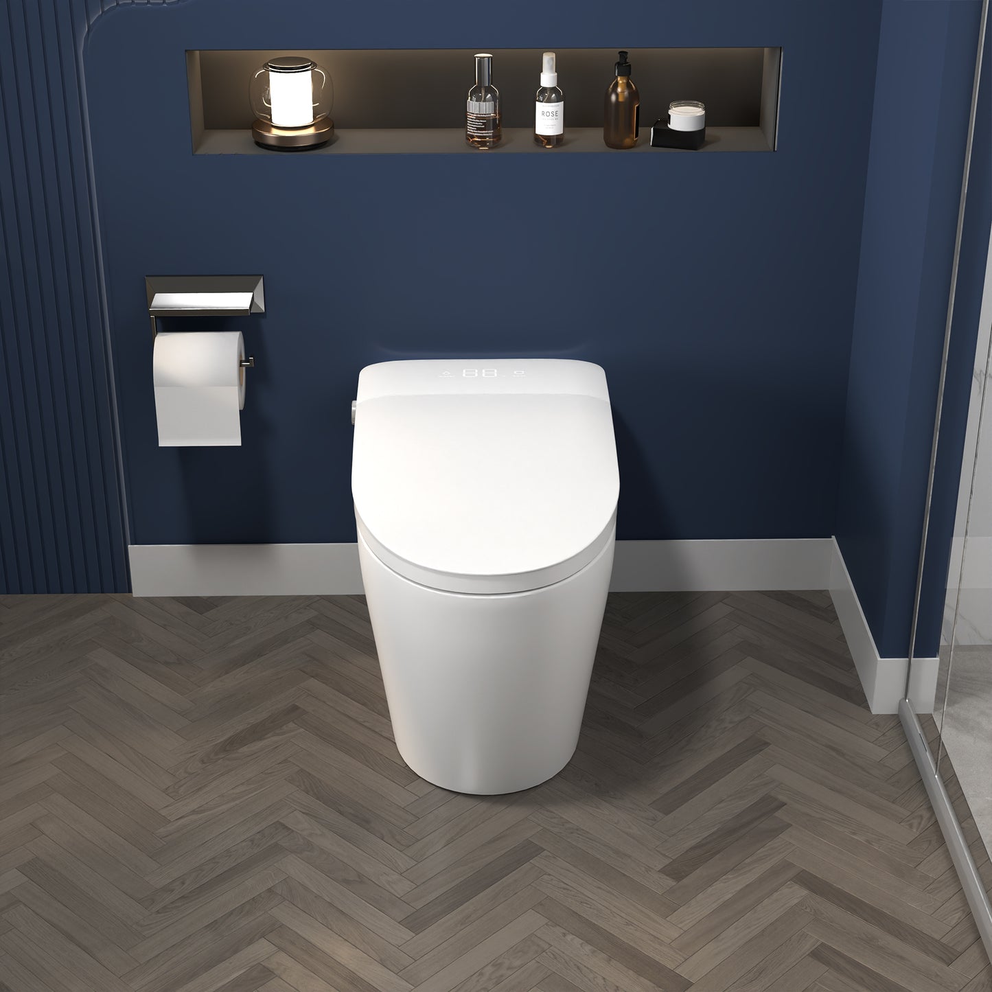 ExBrite Smart Toilets with Heated Bidet Seat.Portable toilet with bidet built.Intelligent Toilet Auto Open/Close Seat. Bidet toilet with Dryer and Warm Water - ExBriteUSA