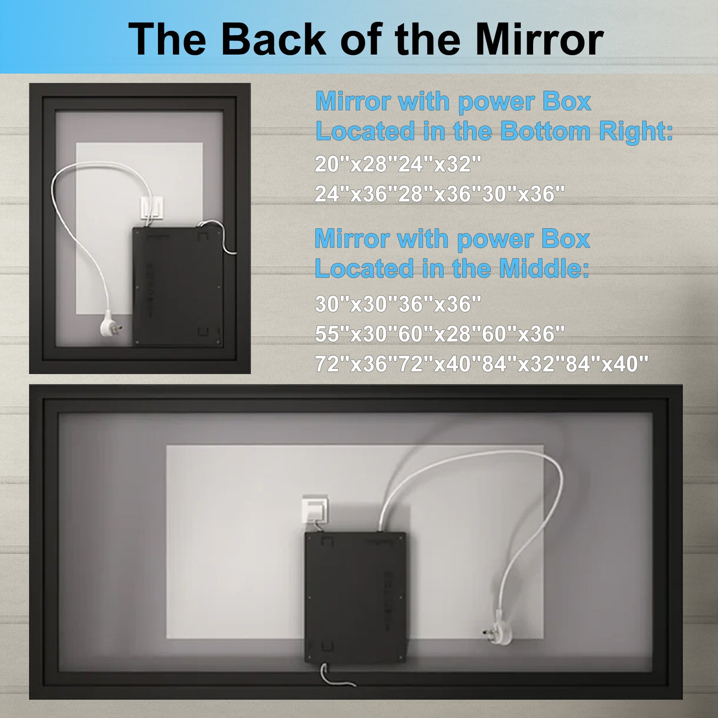 Apex-Noir 20"x28" Framed LED Lighted Bathroom Mirror - ExBriteUSA