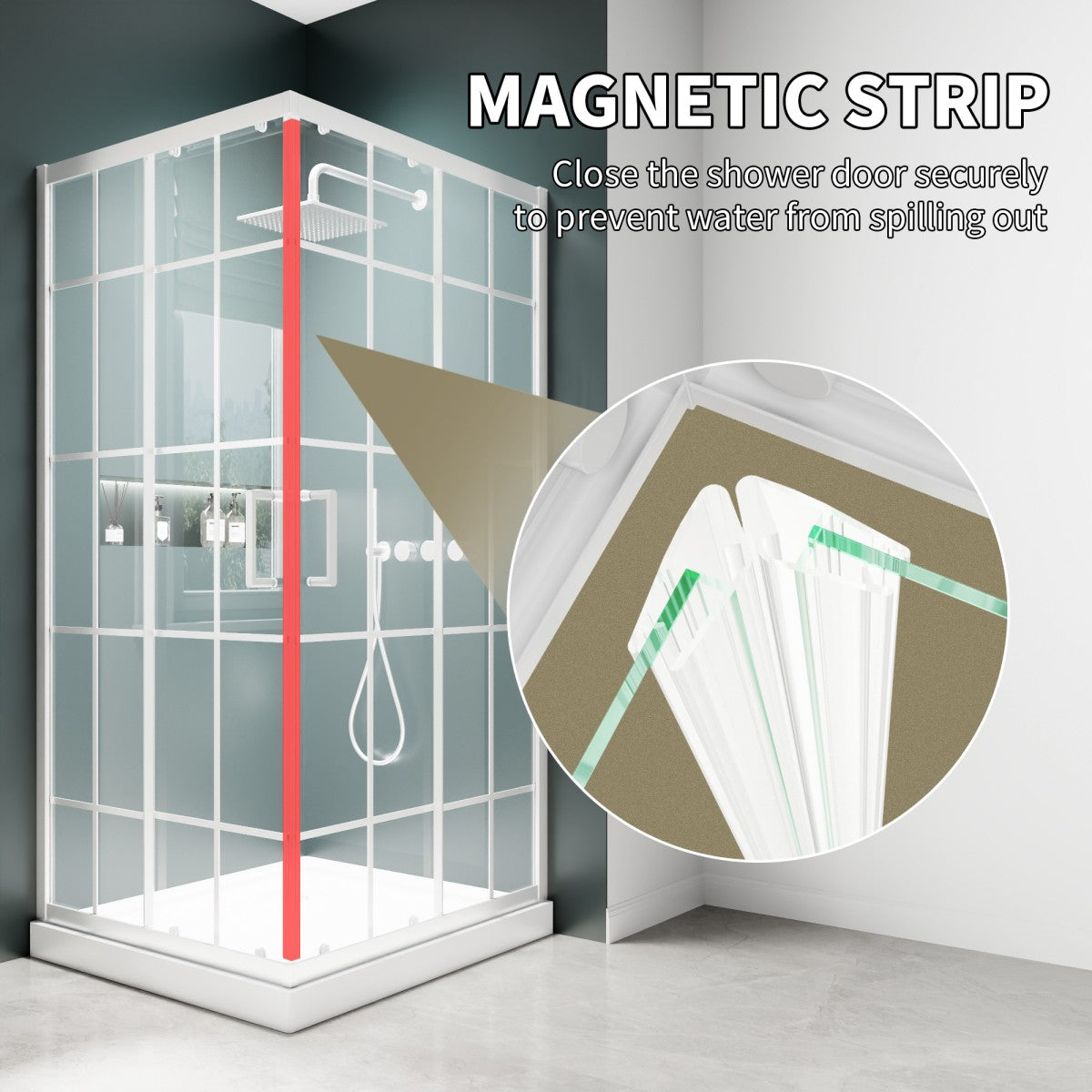 Haven-S 38" x 72" Corner Shower Enclosure,6mm Clear Glass,Double Sliding Shower Doors,White,Not Base,Adjustable