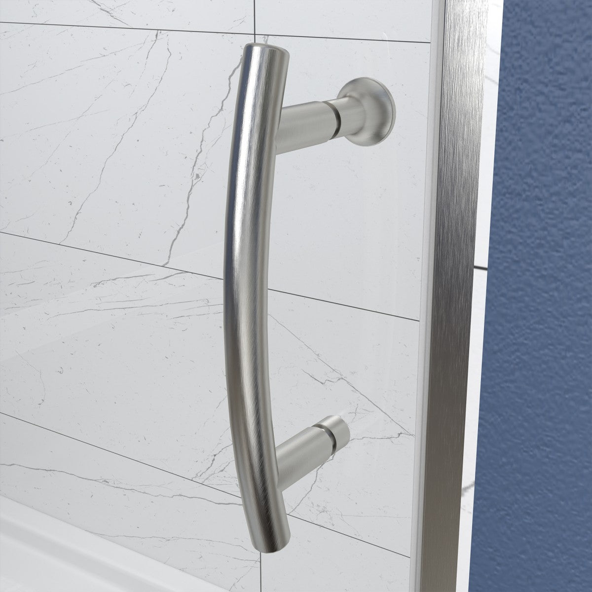 Flexi Showers 56-60" W x 71" H Glass Shower Doos Semi-Frameless,6mm Clear Tempered Glass Panel, Brush Nickel Finish