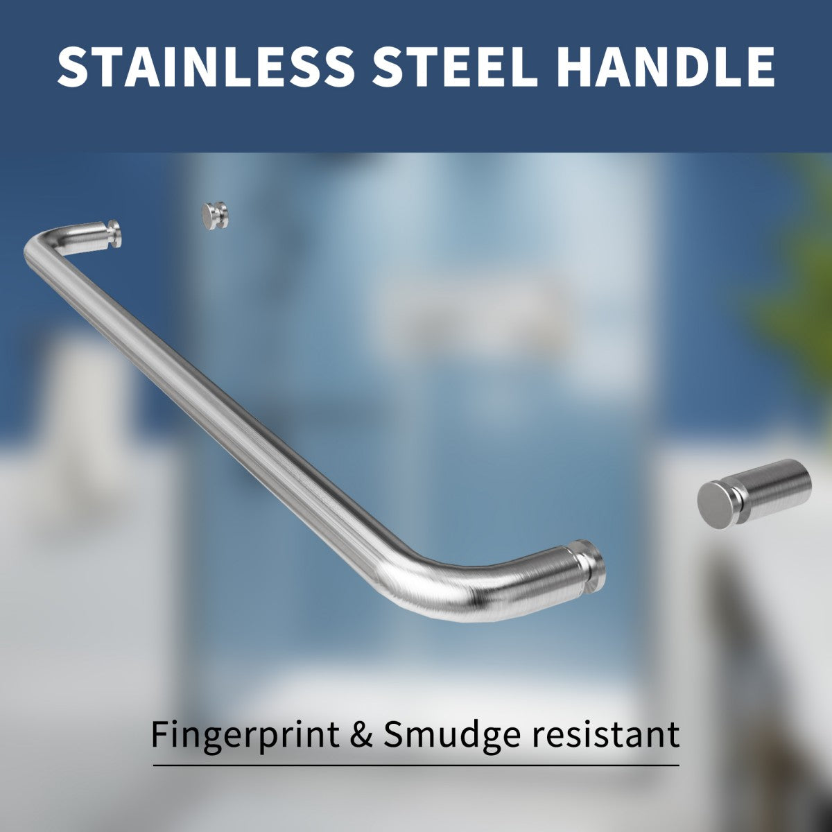 Glide 44-48" Wide x 70" Sliding Glass Shower Doors Frame in Nickel,Clear Tempered Glass