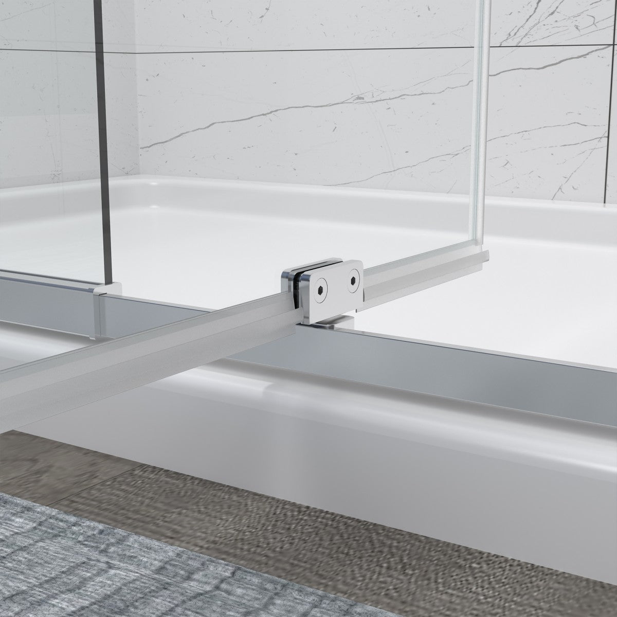 Flexi Showers 56-60" W x 71" H Glass Shower Doos Semi-Frameless,6mm Clear Tempered Glass Panel, Chrome Finish - ExBriteUSA