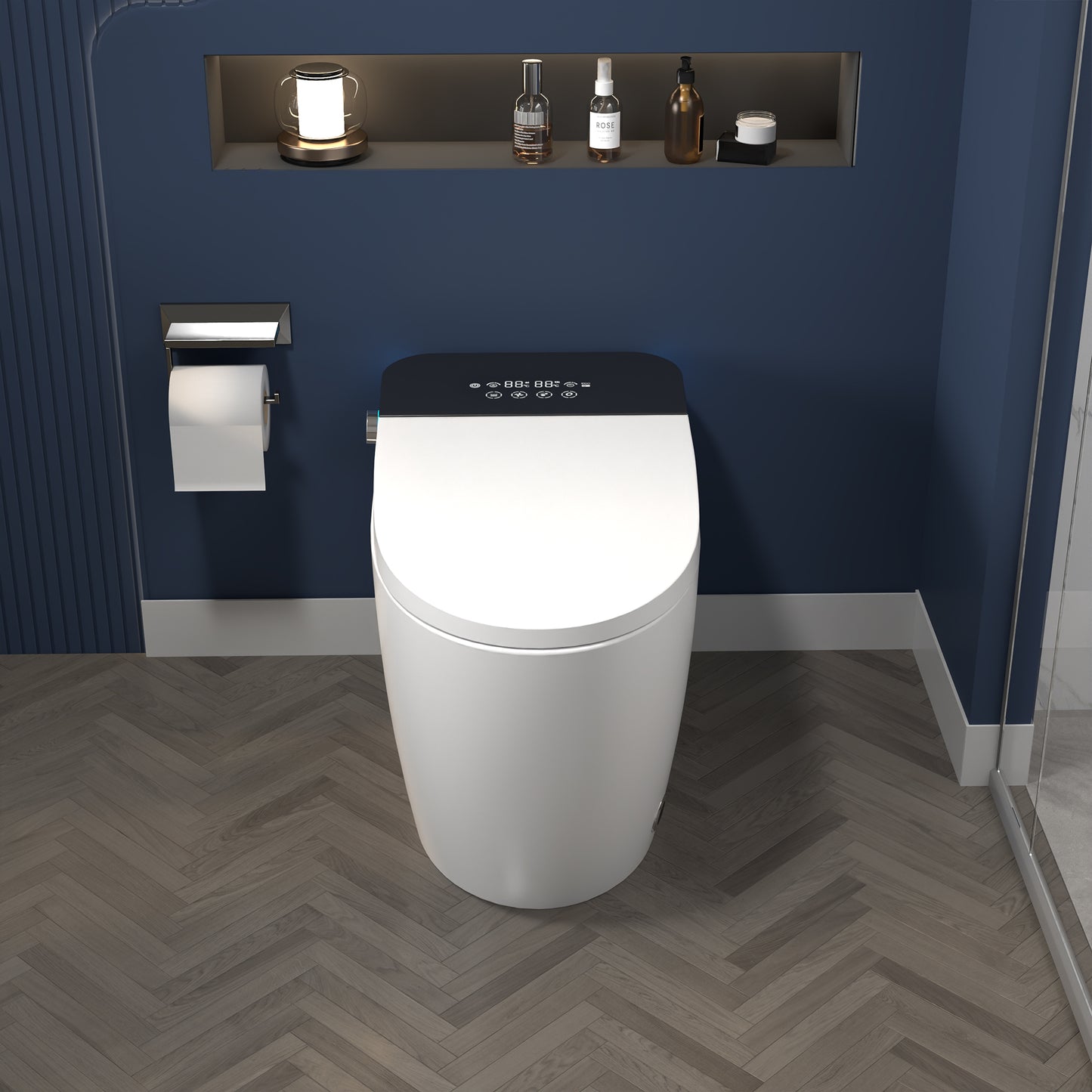 ExBrite Smart Toilets with Heated Bidet Seat,Bidet toilet with Dryer and Warm Water,Portable toilet with bidet built,Intelligent Toilet Auto Open Close Seat - ExBriteUSA