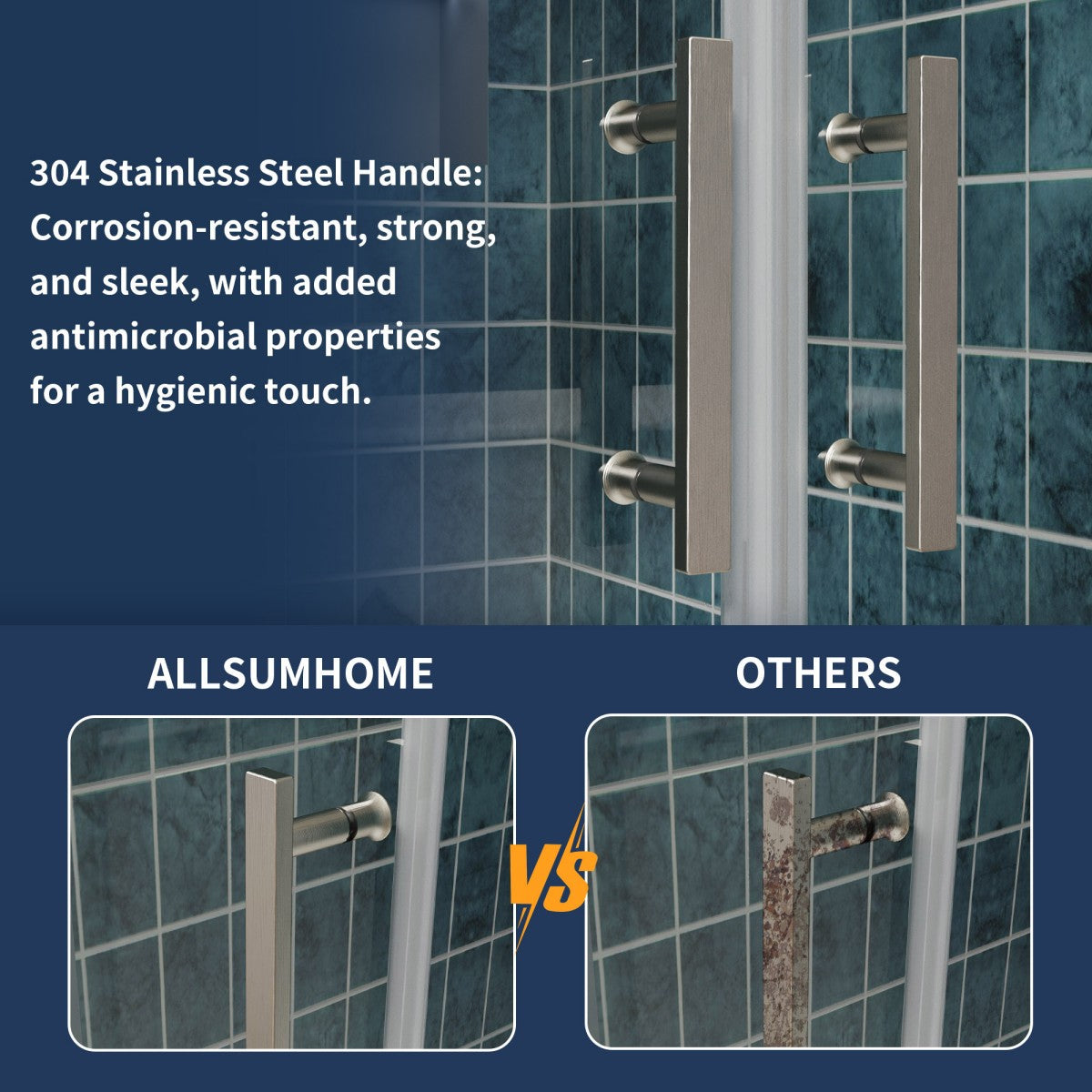 Holden 56-60"W x 70"H Easy Clean Shatter Proof Double Framed Sliding Shower Door with 1/4" (6mm) Clear SGCC Tempered Glass,Brushed Nickel