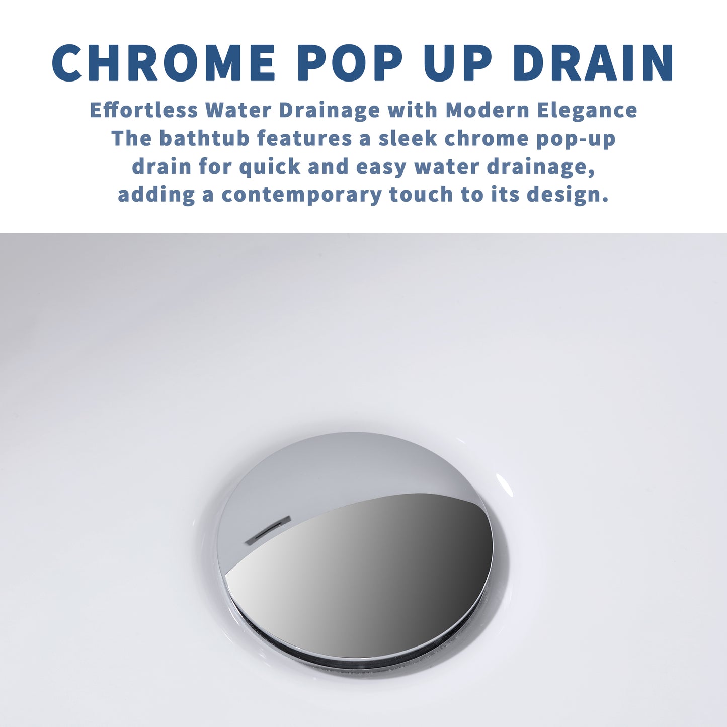 WSP-CH Exbrite 59' Acrylic Freestanding Bathtub, Unique Pleated Design, Glossy black, Chrome Overflow and Pop-Up Drain, cUPC Certified