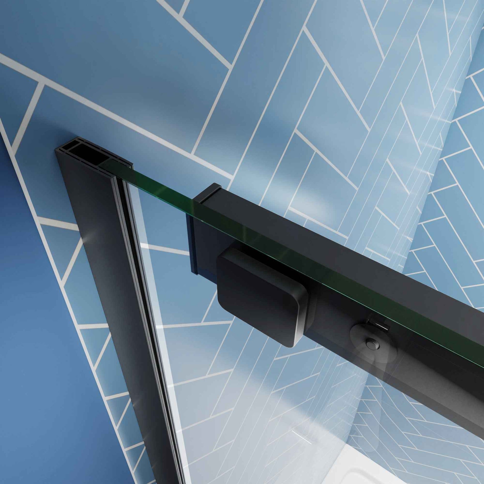 Lock Adjustable 56-60"W x 74"H Sliding Glass Shower Door with 8mm Clear Tempered Glass,Stainless Steel Hardware Black,Rectangle Shower Door (Copy) (Copy) (Copy)