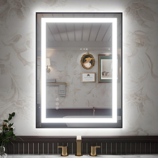 Apex - B 32x24in vanity with lights and mirror for Bathroom Wall,Framed LED Bathroom Mirror,Anti - Fog,Shatter - Proof,ETL Listed