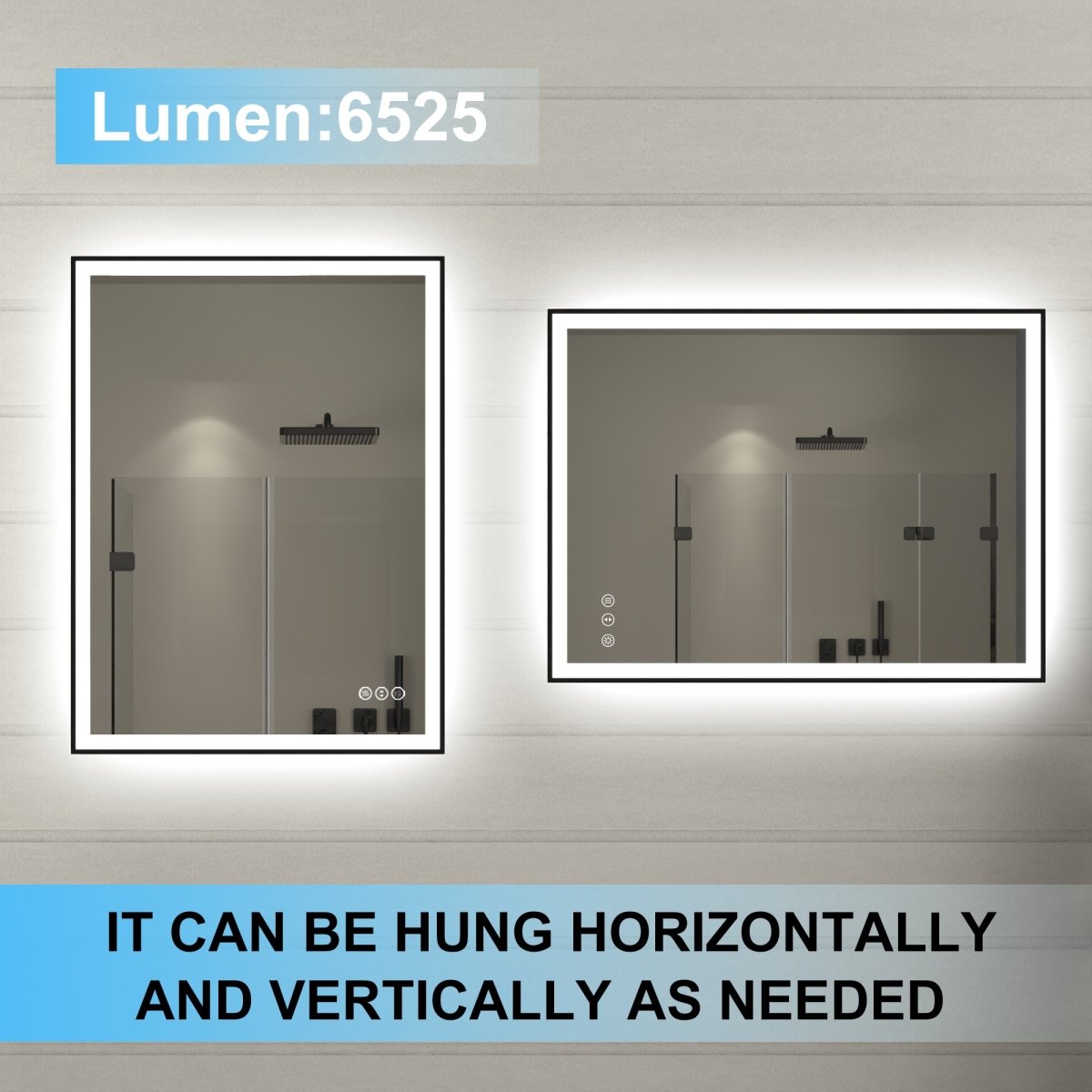 Apex - Noir 40"x30" Framed LED Lighted Bathroom Mirror