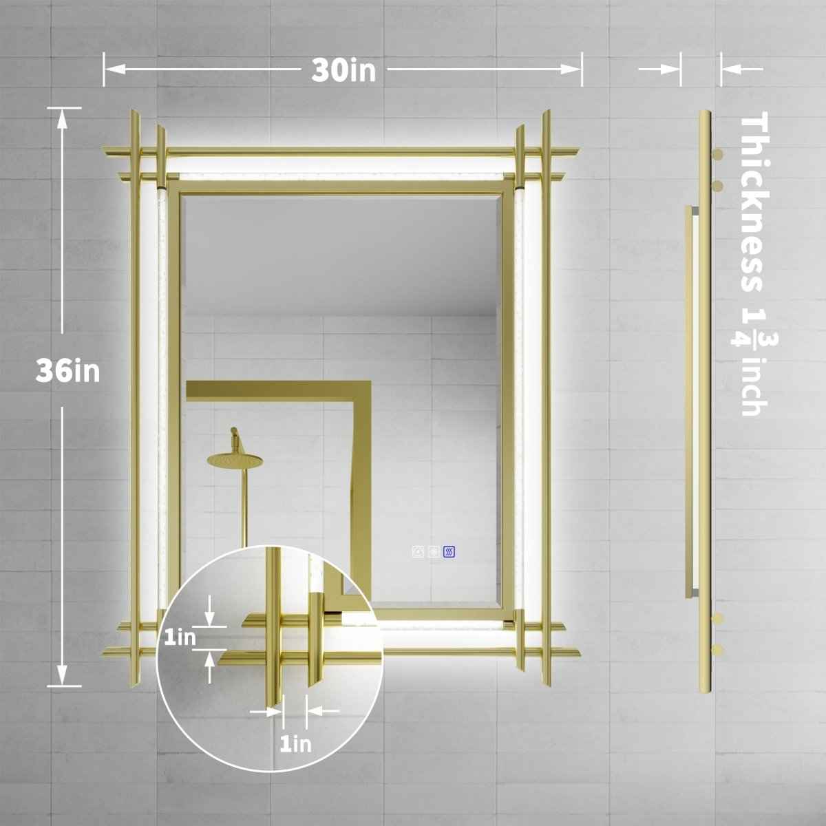 ExBrite Handcrafted Iron Art Bubble Decorative Mirror 30"W X 36"H Hawaiian Style, Golden