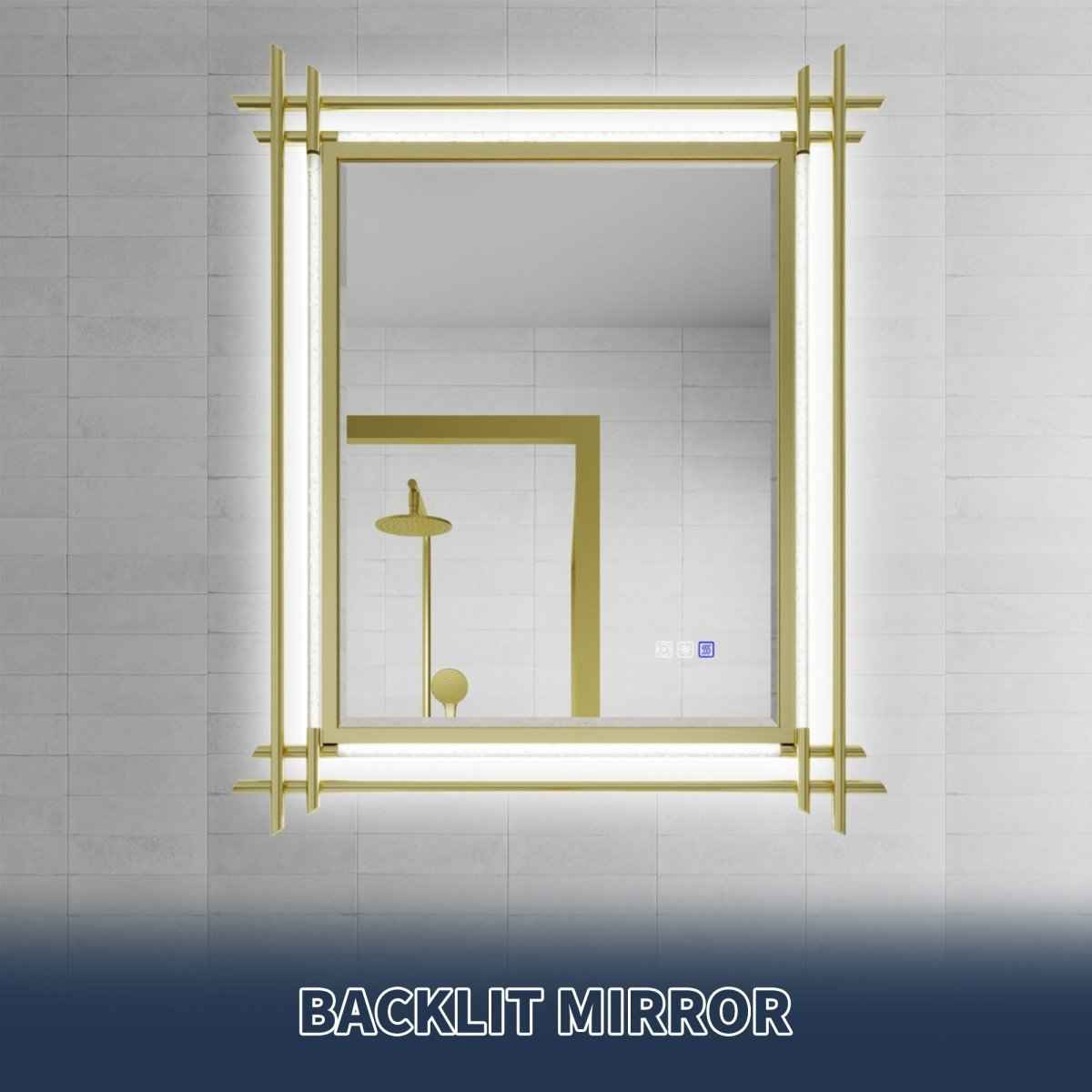 ExBrite Handcrafted Iron Art Bubble Decorative Mirror 30"W X 36"H Hawaiian Style, Golden