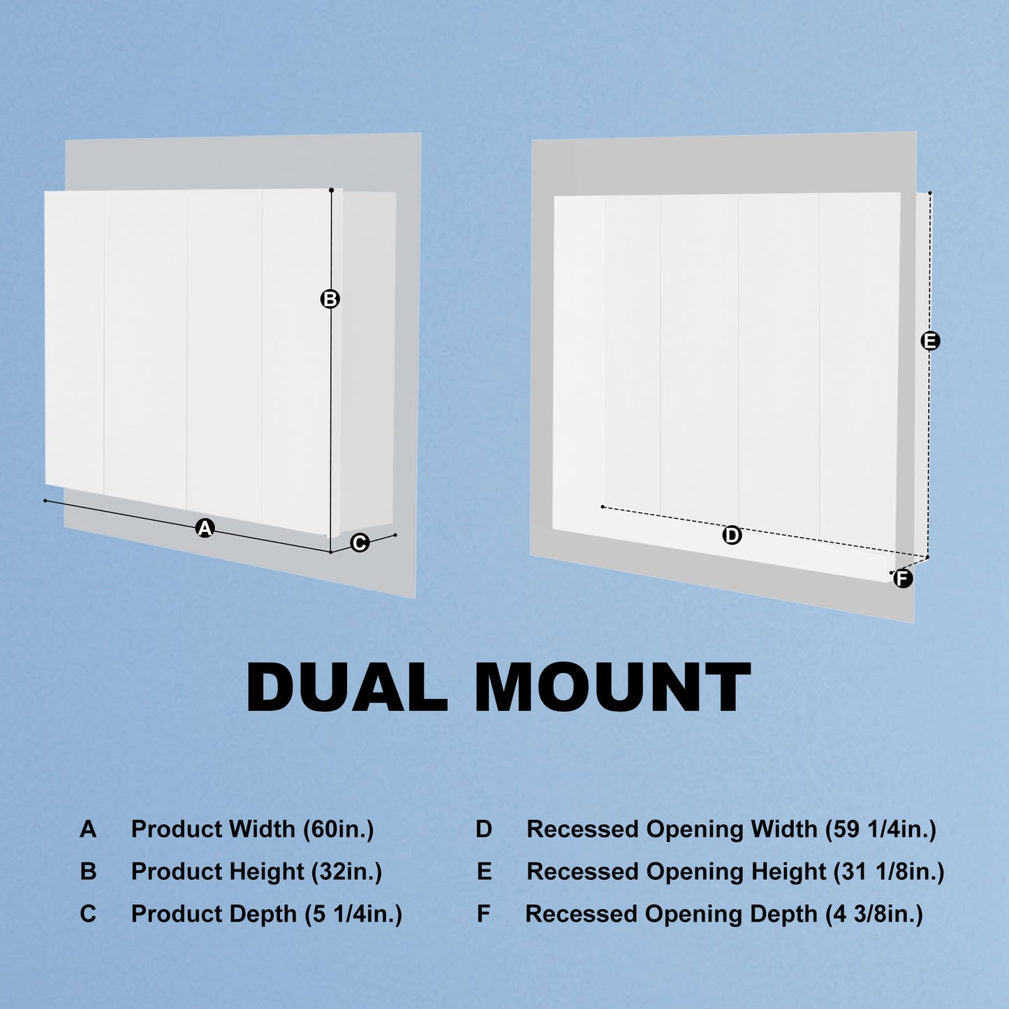 Boost-M2 60" W x 32" H LED Lighted Bathroom Medicine Cabinet with Mirror Recessed or Surface led Medicine Cabinet