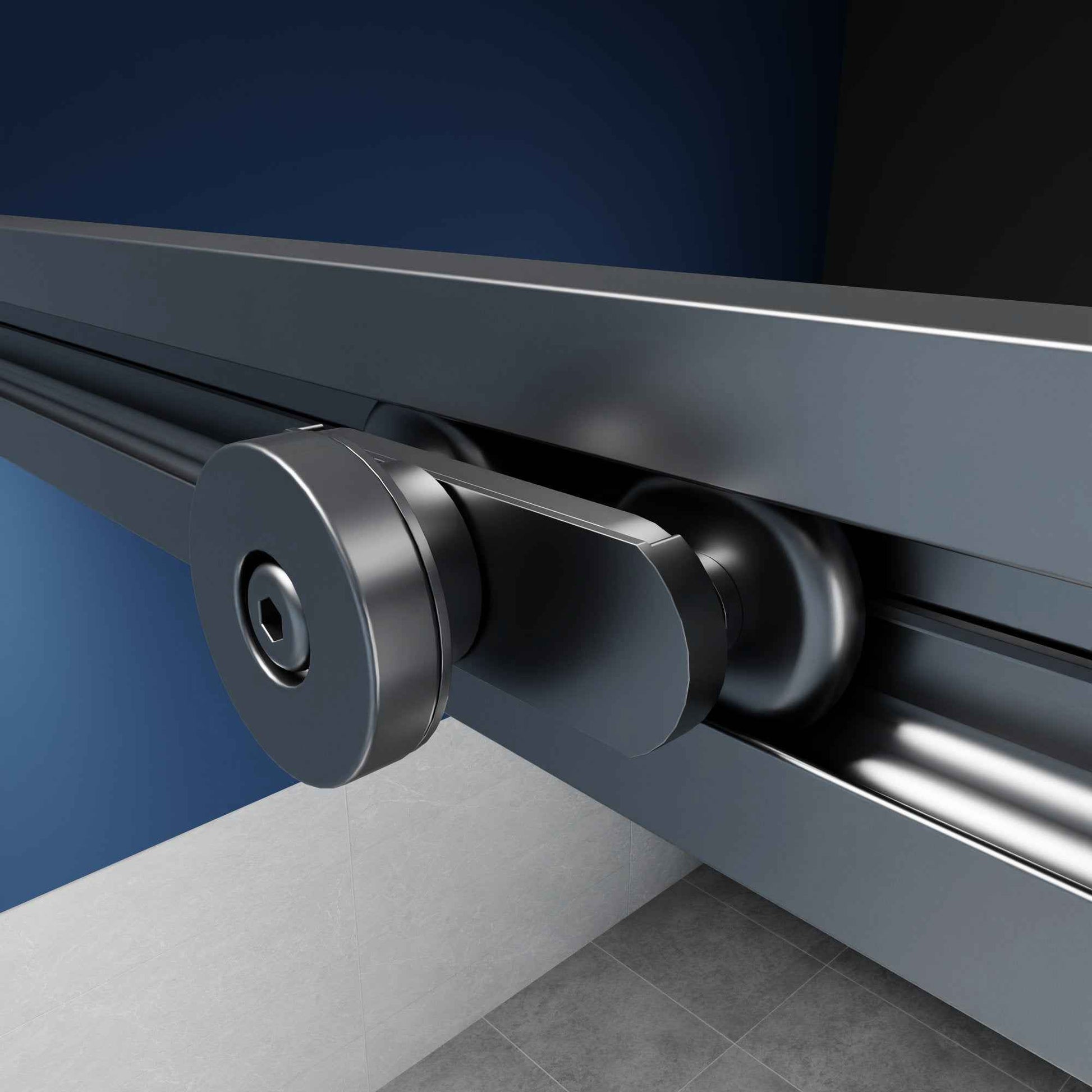 Lock Adjustable 56-60"W x 74"H Sliding Glass Shower Door with 8mm Clear Tempered Glass,Stainless Steel Hardware Black,Rectangle Shower Door (Copy)