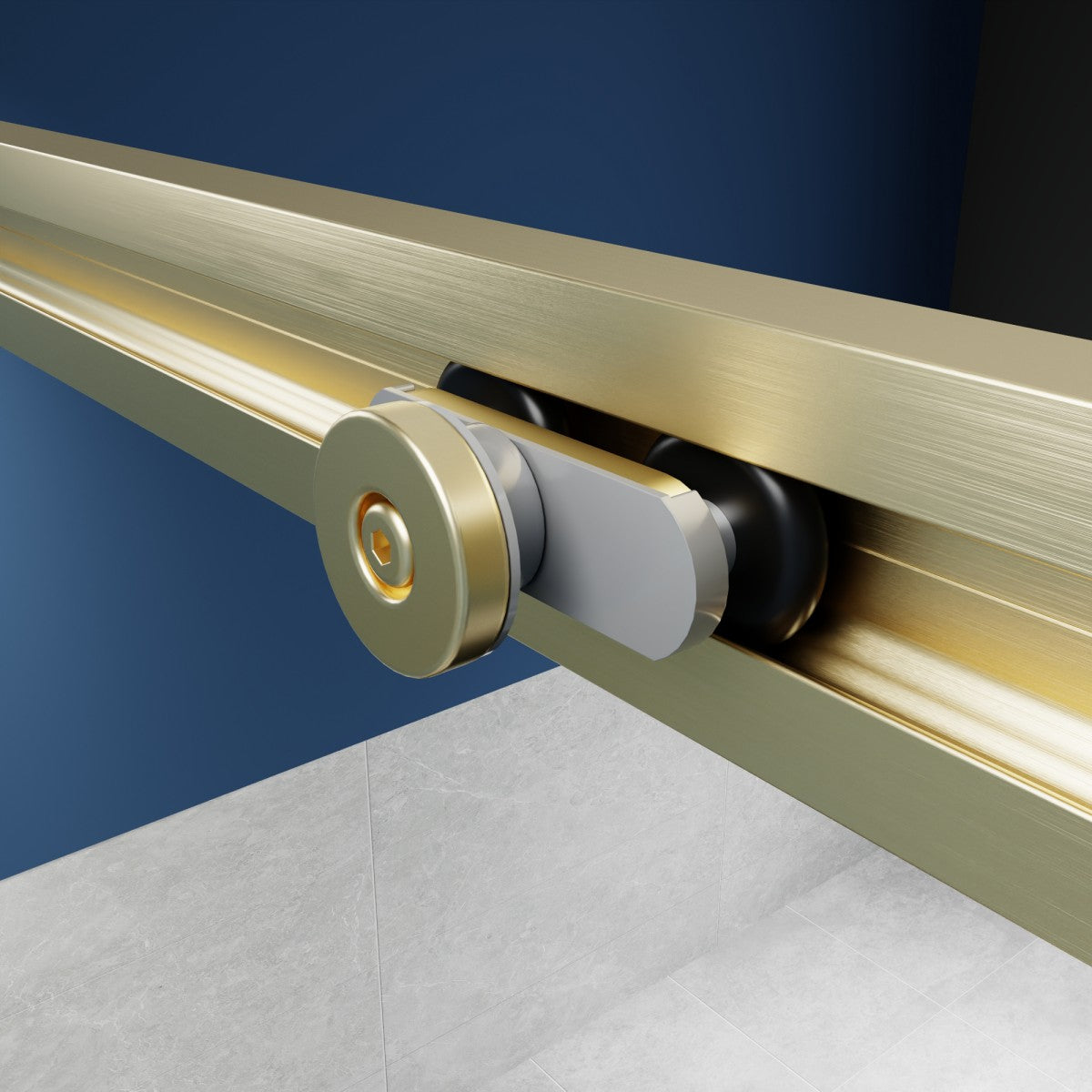 Lock Adjustable 44-48"W x 74"H Sliding Glass Shower Door with 8mm Clear Tempered Glass,Stainless Steel Hardware Brushed Gold,Rectangle Shower Door