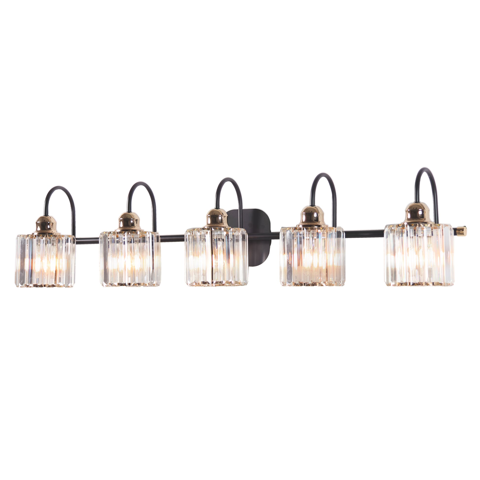 ExBrite 41" W 5 Lights Bathroom Black and Gold Vanity Lights for Bathroom Light - ExBriteUSA
