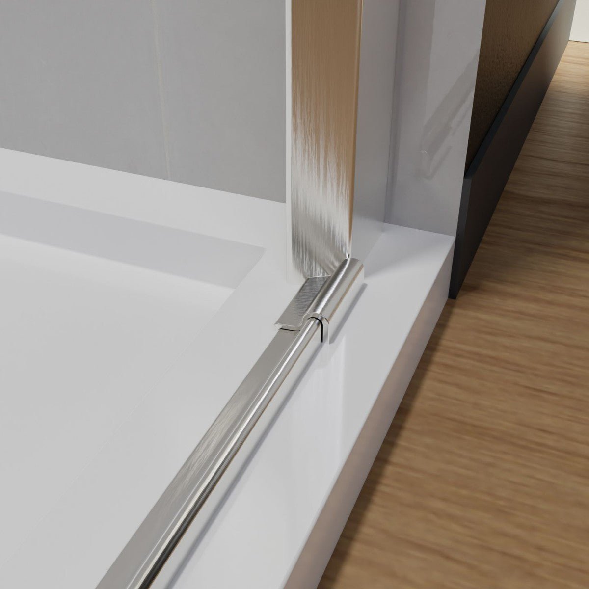 Classy 36 - 37" W X 72" H Pivot Semi - Frameless Glass Shower Door Nickel