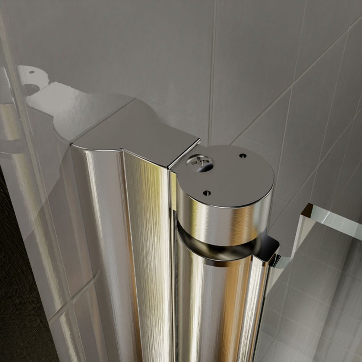 Classy 36 - 37" W X 72" H Pivot Semi - Frameless Glass Shower Door Nickel
