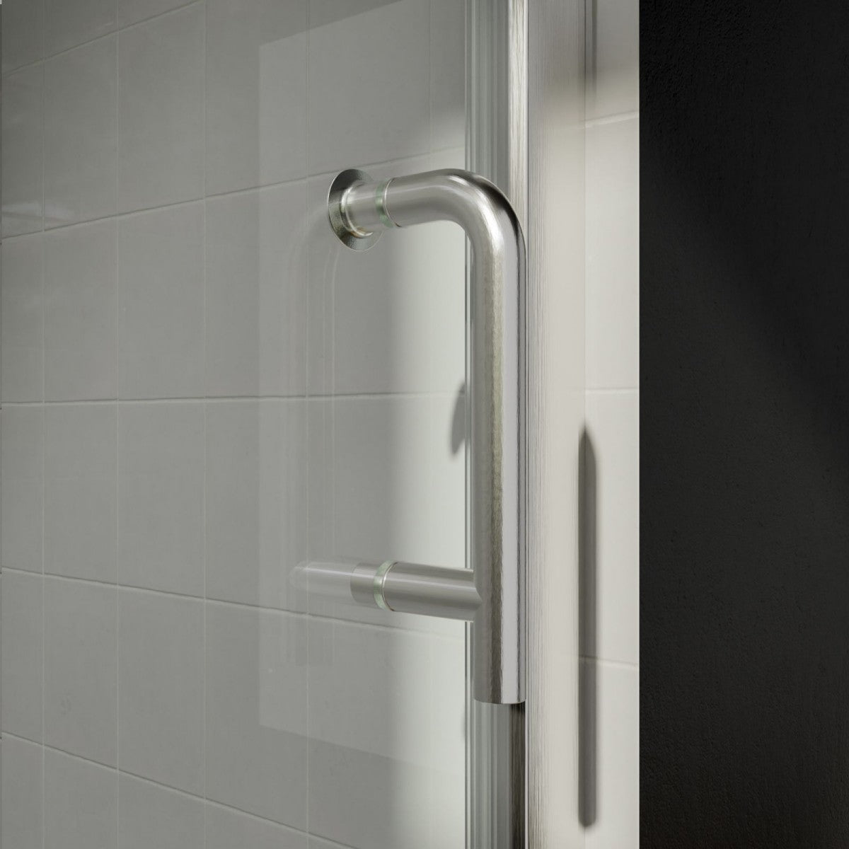 Classy 36 - 37" W X 72" H Pivot Semi - Frameless Glass Shower Door Nickel