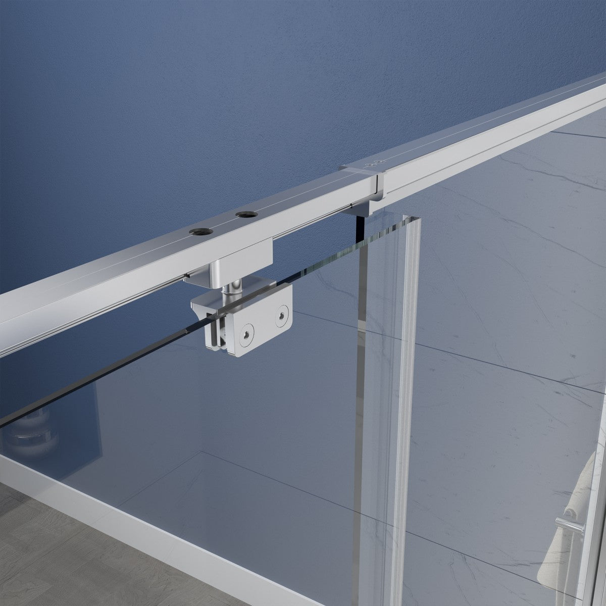 Flexi Showers 56-60" W x 71" H Glass Shower Doos Semi-Frameless,6mm Clear Tempered Glass Panel, Chrome Finish - ExBriteUSA