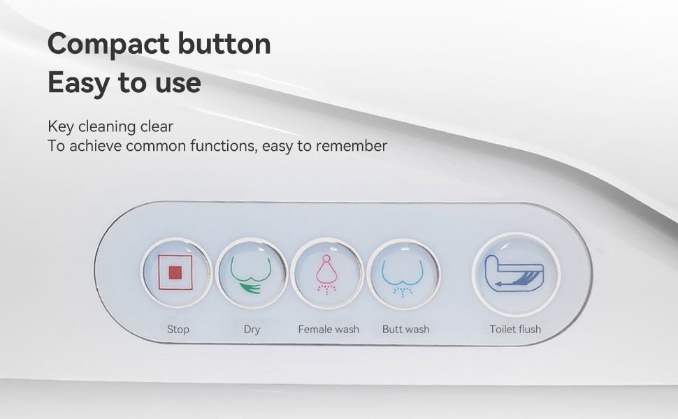 ExBrite Smart Toilets with Heated Bidet Seat Bidet toilet with Dryer and Warm Water,Portable toilet with bidet built.Intelligent Toilet Auto Open/Close Seat. Bidet toilet with Dryer and Warm Water