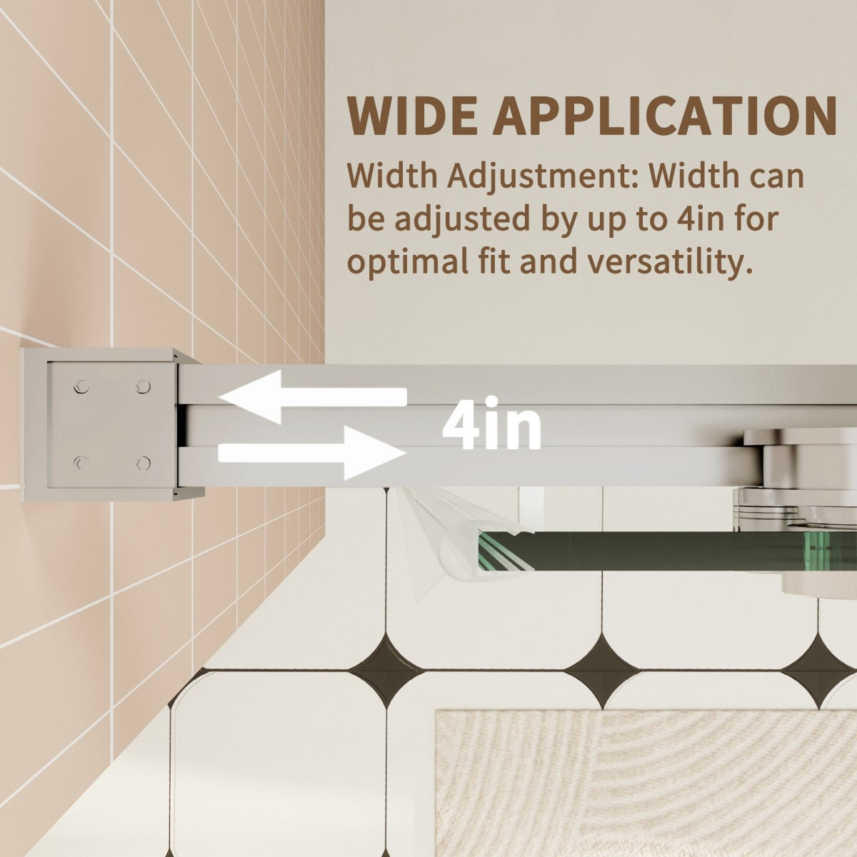 ExRoll-P Allsumhome 56"-60"W x 76"H Frameless Double Sliding Shower Door,10mm Tempered Glass Shower Enclosure,Easy Clean Coat,Brushed Nickel,Buffer